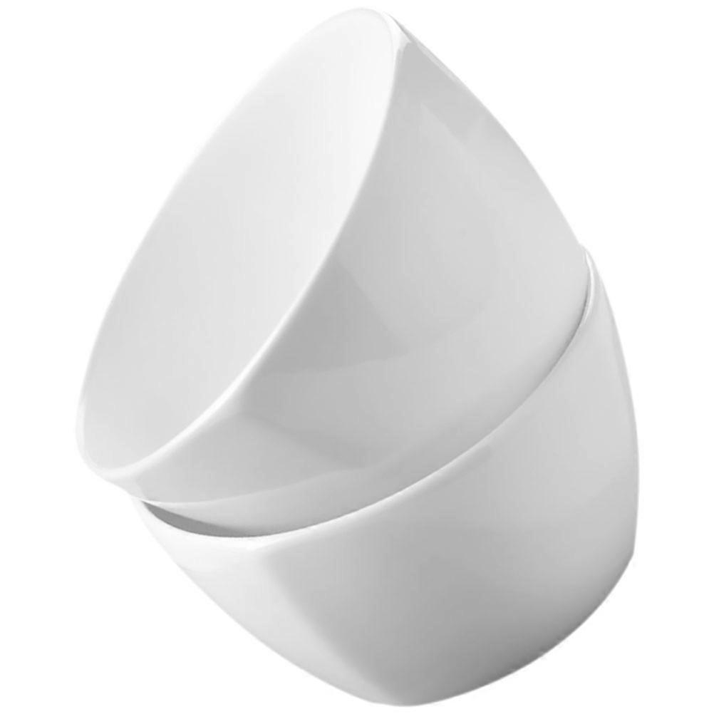 2Pcs Square Ceramic Oatmeal Serving Bowl Rice Bowl Kitchen Decor