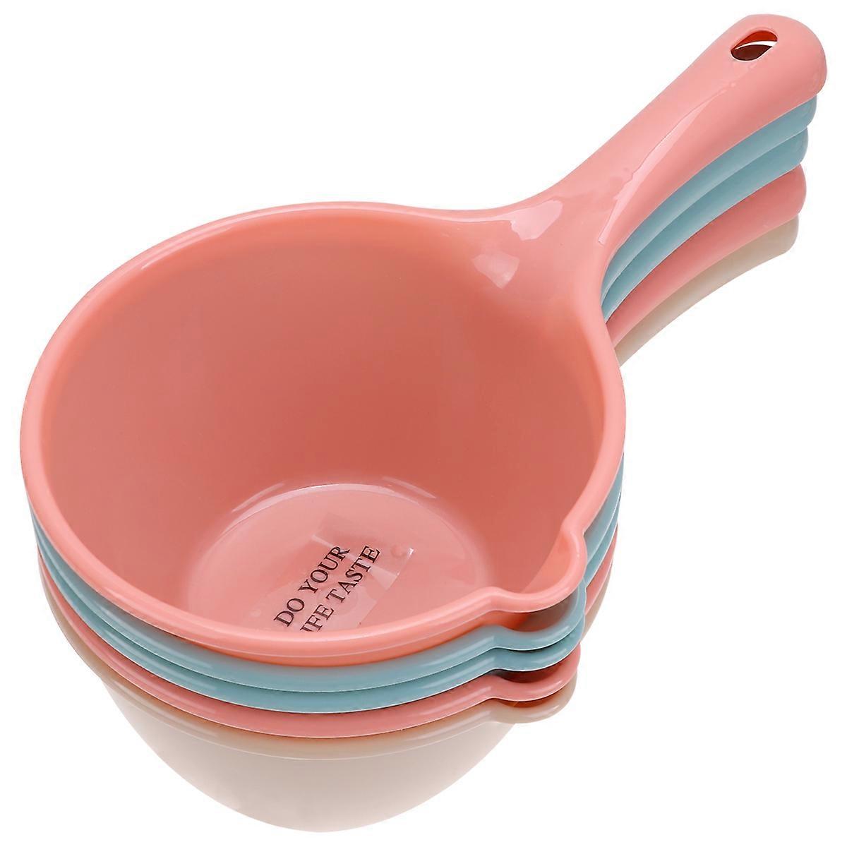 Premium PP Plastic Water Ladle for Kitchen Use with Long Handle and Large Capacity Assorted Color 5PCS