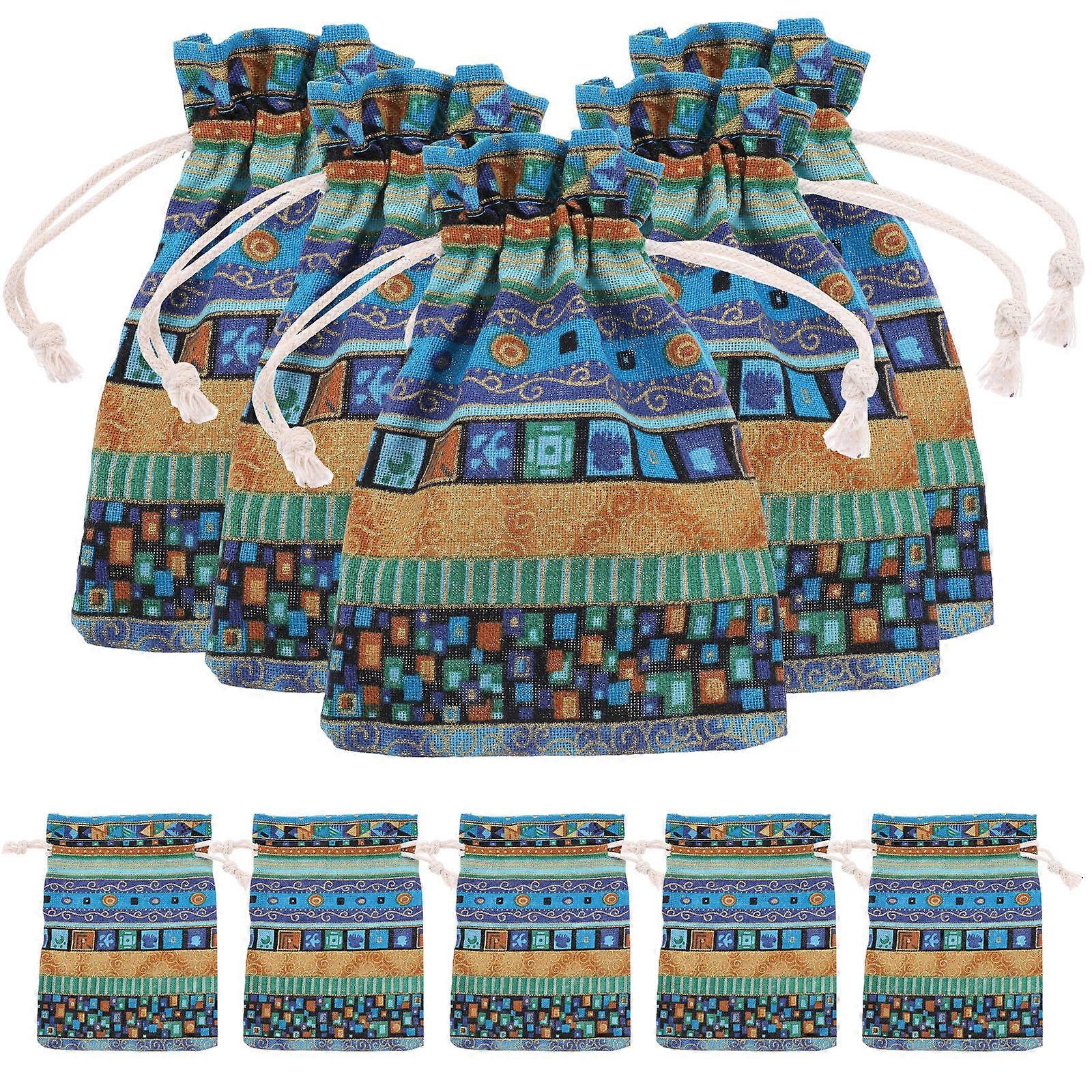 Drawstring Portable Gift Bags For Jewelry Organizer And Daily Use In Assorted Color Making Storage Convenient With 10Pcs