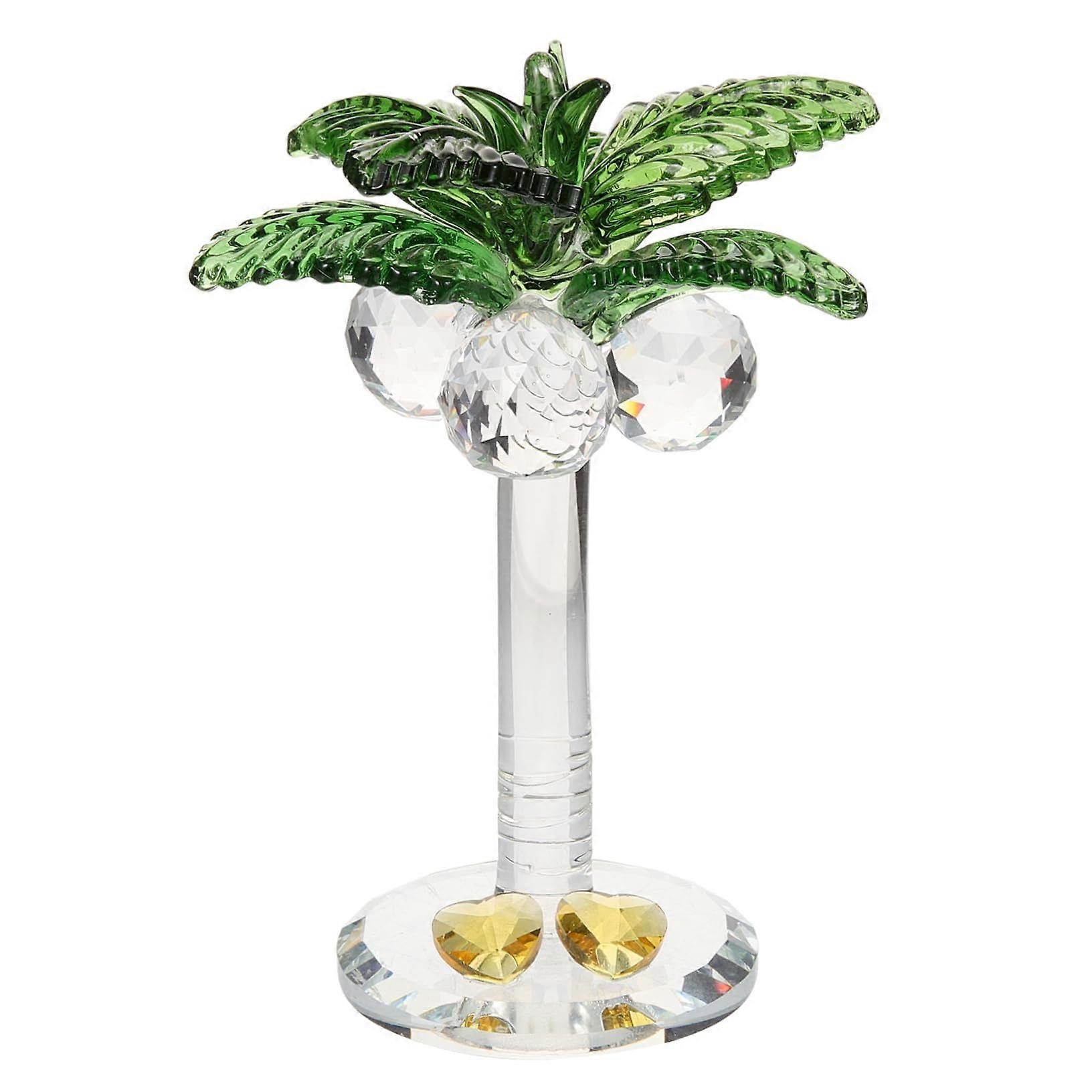 Crystal Coconut Tree Artificial Coconut Figurine Paperweight Christmas Decor