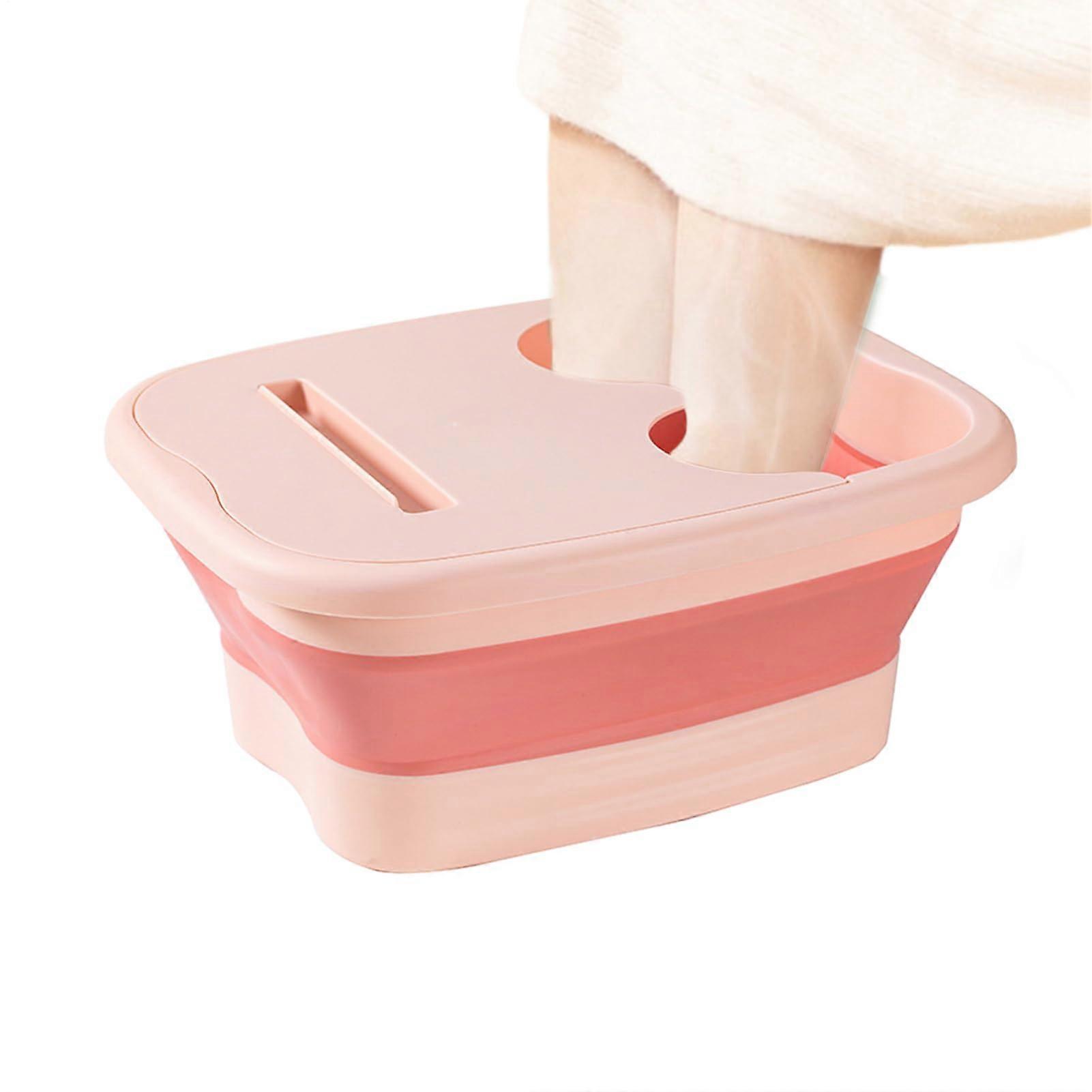 Foot Bath – Ergonomic Portable Foot Spa with Massage Function, Foldable Design for Home, Travel, and Camping, Pink