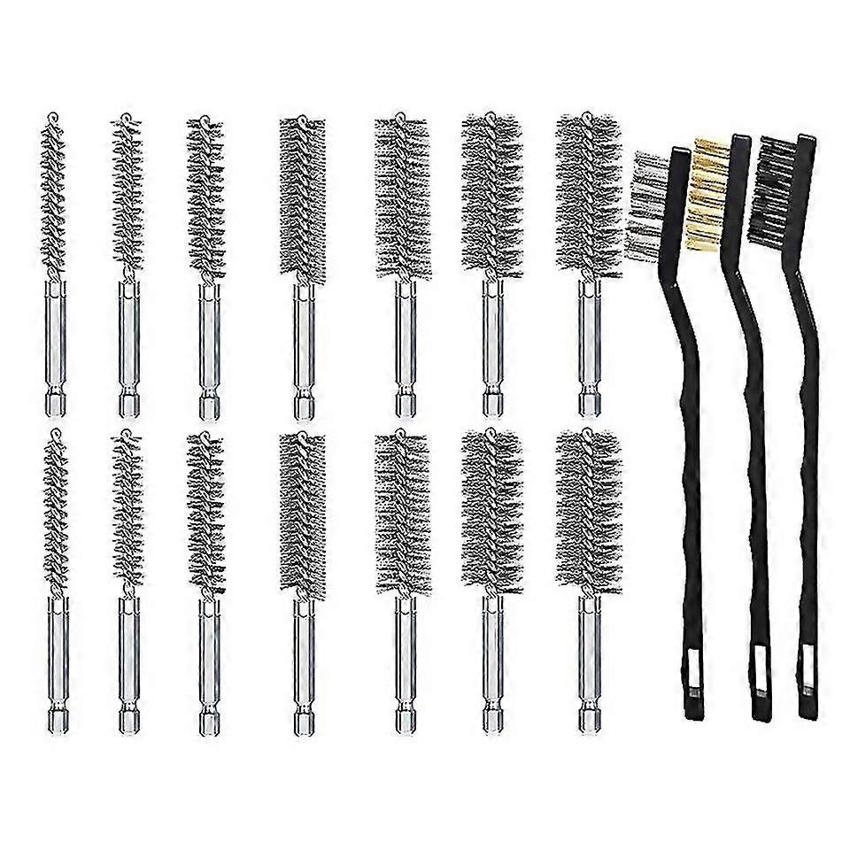 For 17pcs Wire Brush Set Wire Bore Brush For Drill Impact Driver