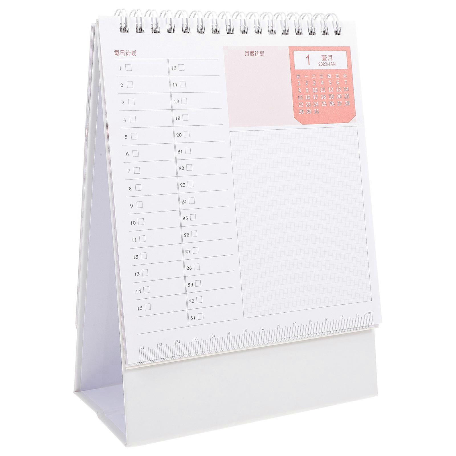 Desktop Calendar Year of The Rabbit Dual Use Fresh and Simple Design For Desk Decoration 1Set