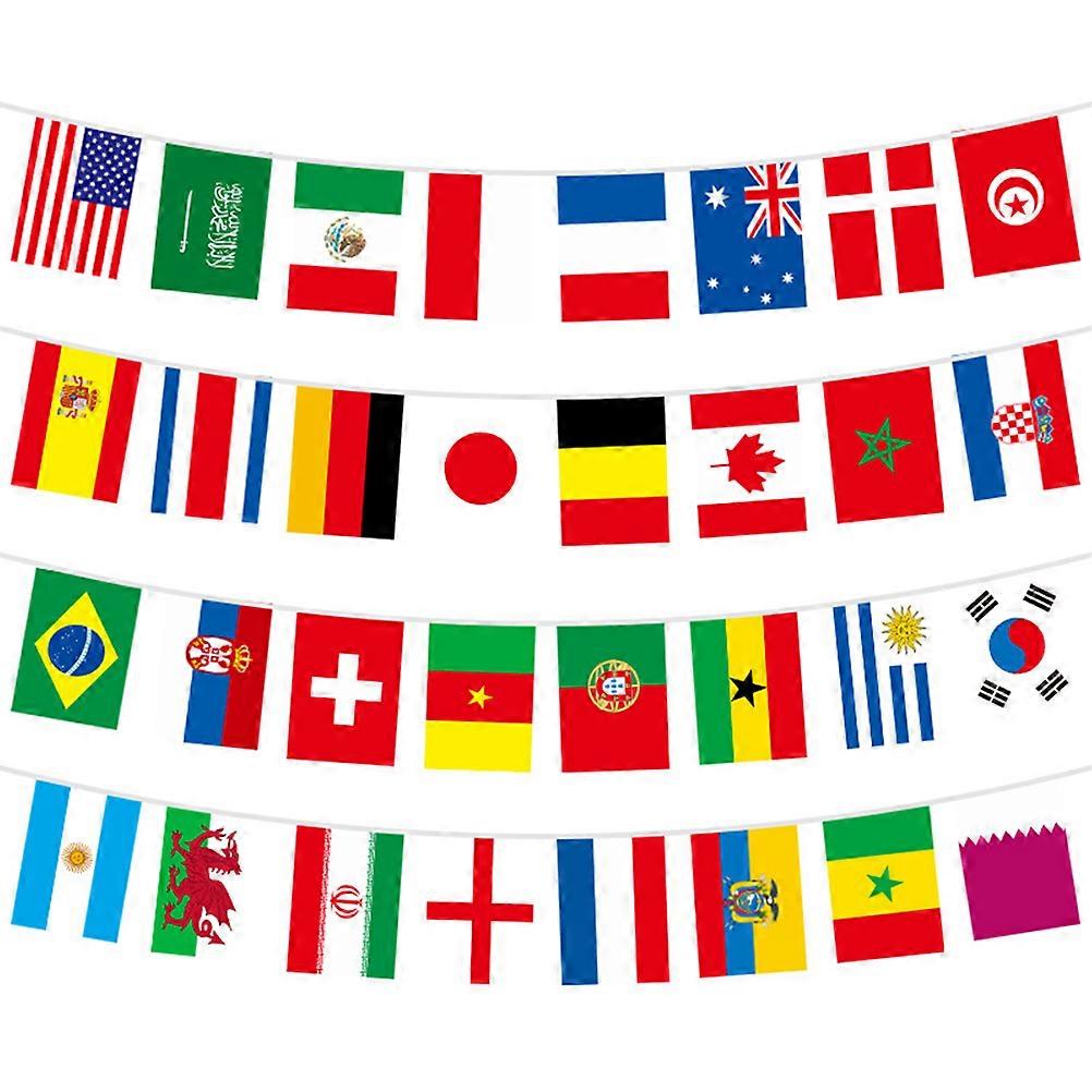 World Flags String Pendant Home Decoration Multi Color 30x20cm Celebration 1Set