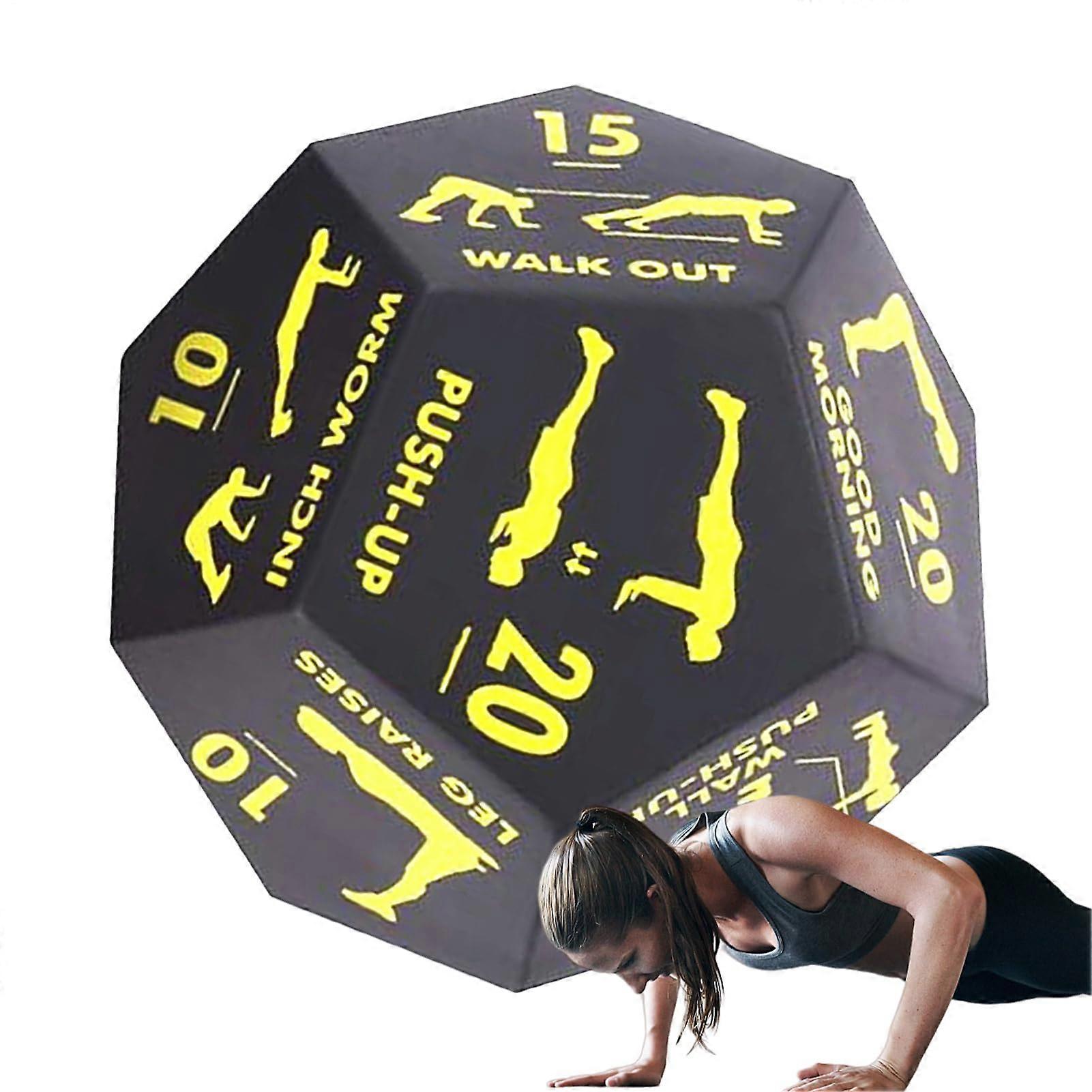 Generic Exercise Dice for Sports Events – 12-Sided Training Tool for Men and Women, Yellow, Perfect for Squats and Workouts