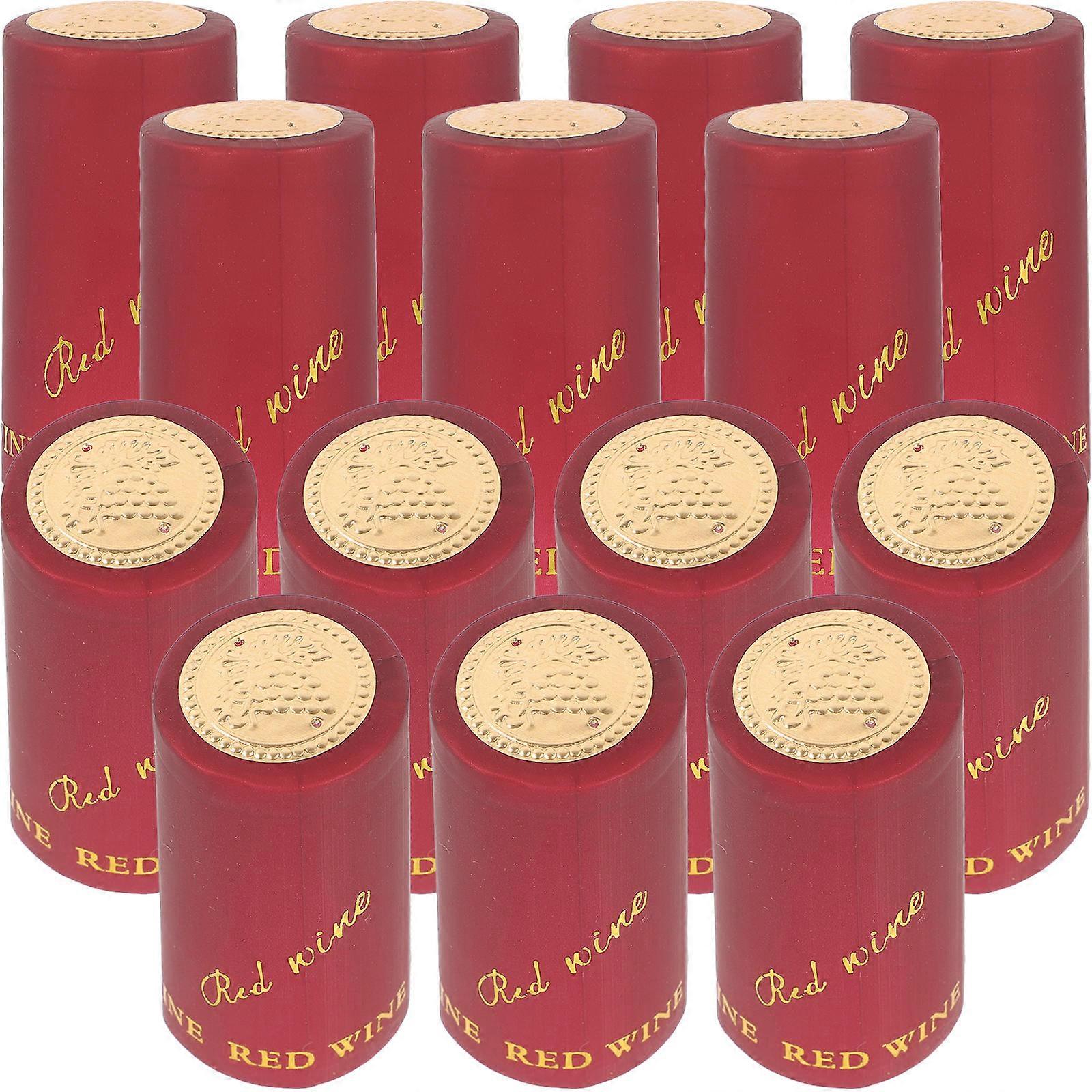 PVC Caps for Kitchen Use Dark Red Heat Shrink Sealing Capsules 100pcs