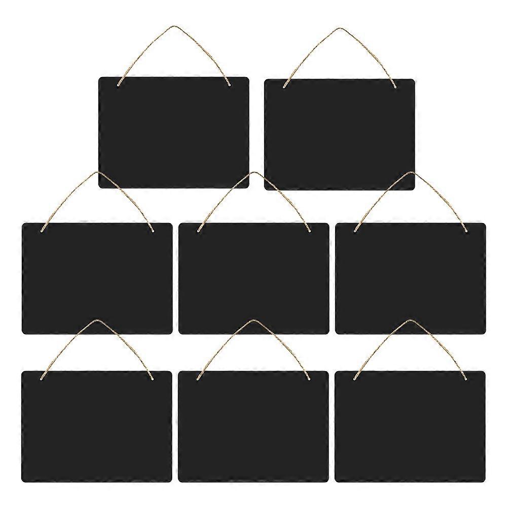 8Pcs Black Wood Hanging Chalkboard Sign for Messages and Notes in Coffee Shops and Offices