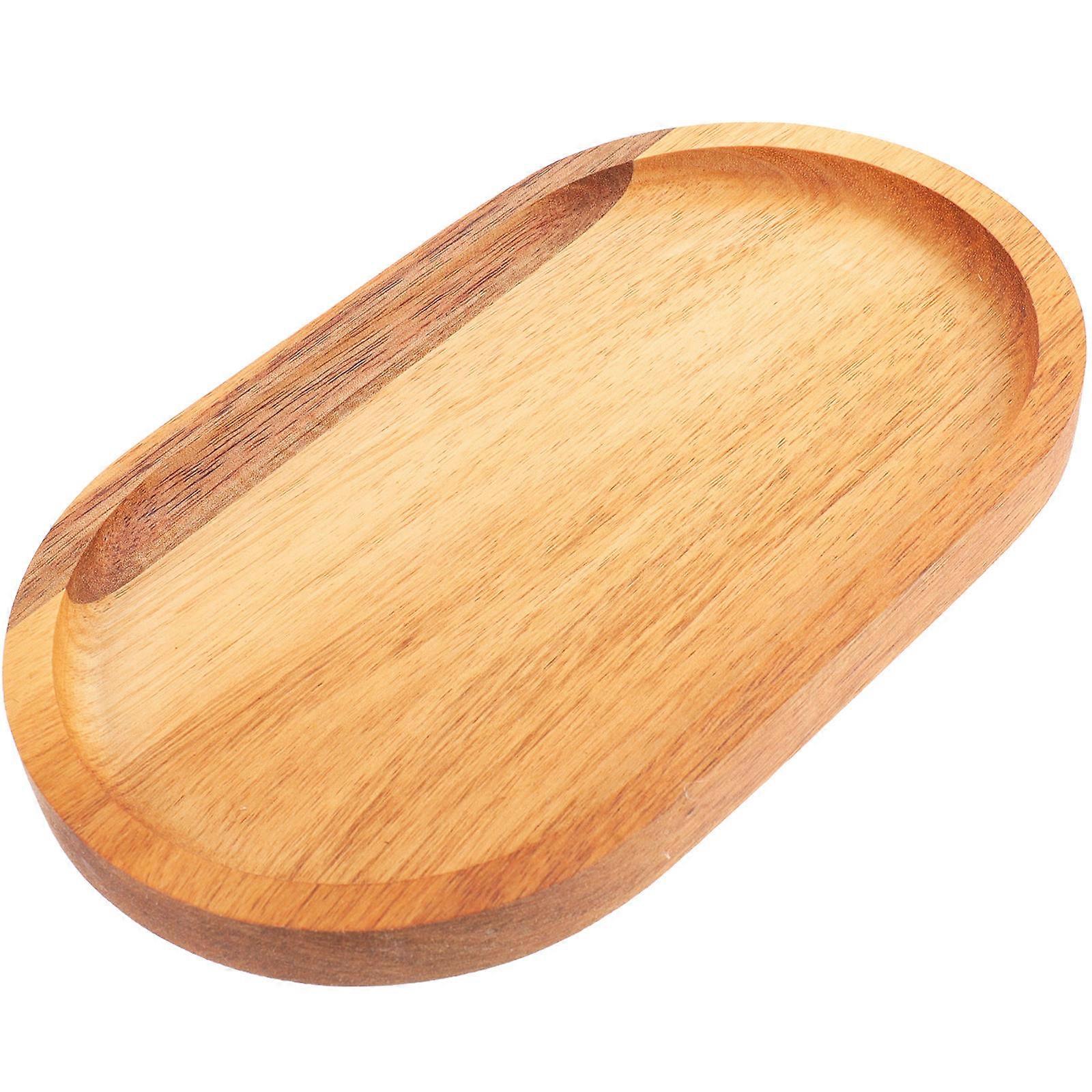 Khaki Wood Tray for Serving Snacks Candy and Desserts with Durable Design Great for Outdoor Picnic 10.5 Inches