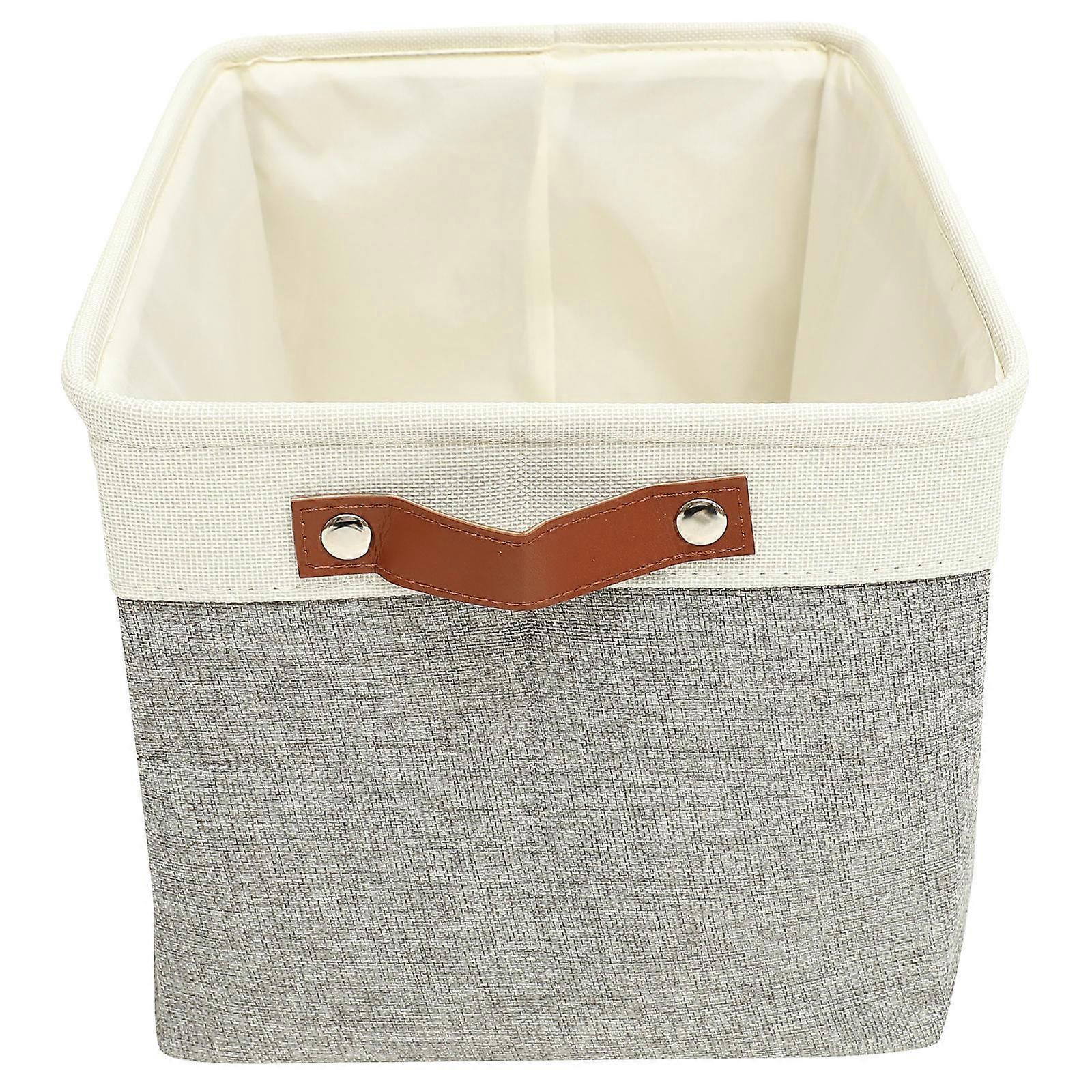 Large Capacity Laundry Basket for Storage with Handles Assorted Color Cotton Linen 15.75 x 11.81 x 15.75 Inches