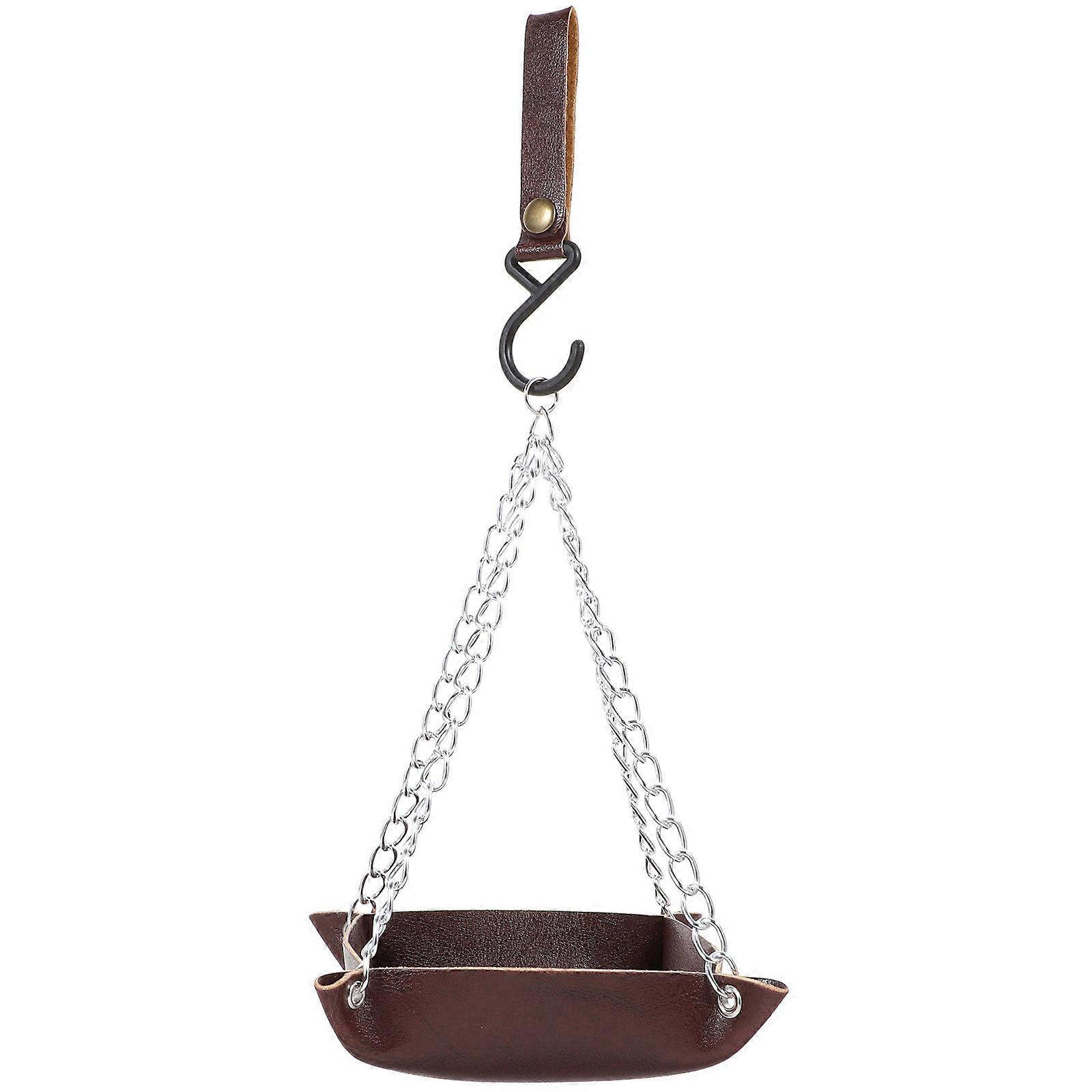 Transparent Bird Feeder for Home Coffee Color ABS Material Easy to Clean and Hang with Durable Craftsmanship 10 x 5.2 inches
