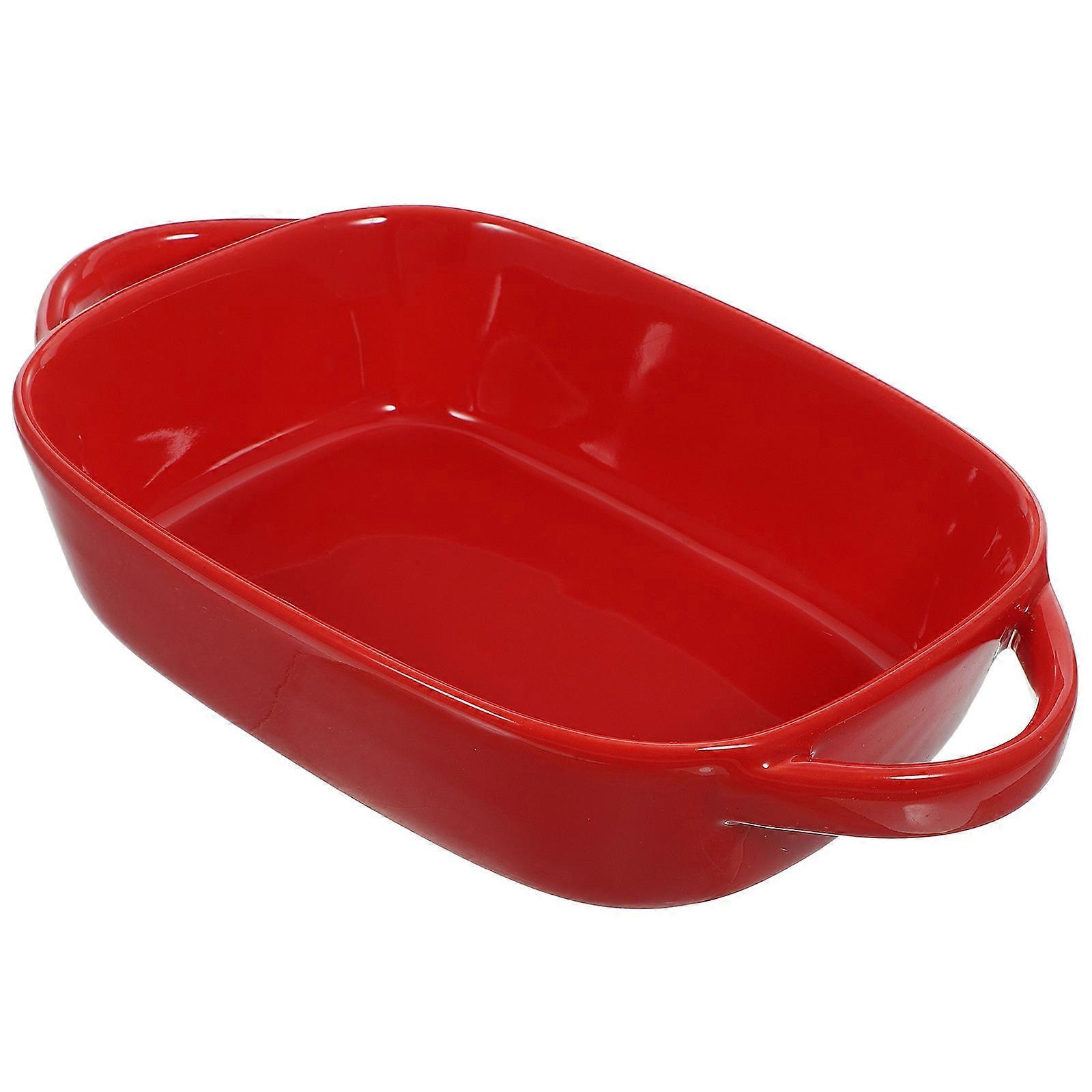 Oven Safe Ceramic Baking Tray For Family Gatherings Featuring Simple Style 9.04X5.42X2.04in 1Pack