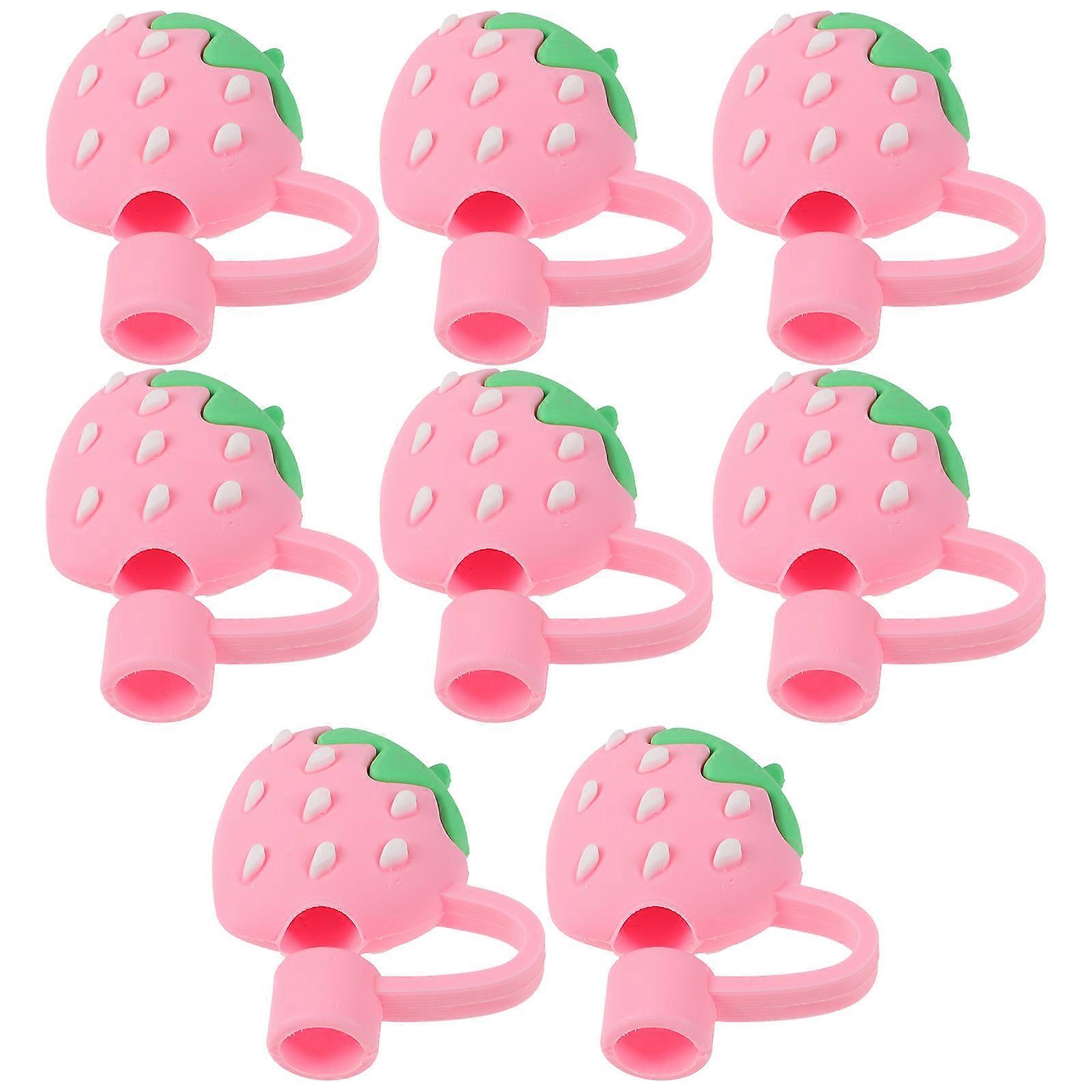 Cute 8 Pack Silicone Straw Caps Adorable Decorative Covers for Drinking Straws Perfect for Parties, Picnics & Family Gatherings