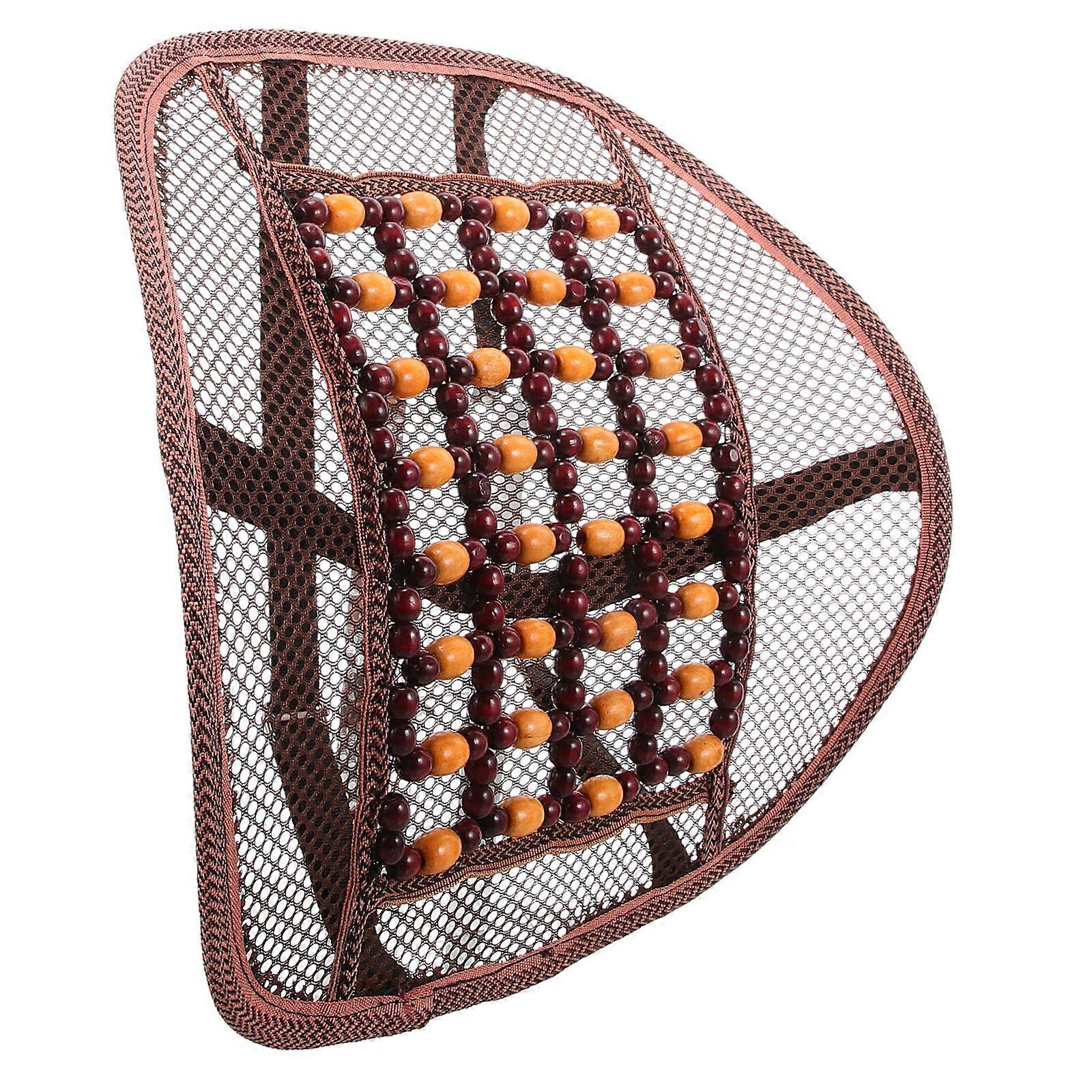 Ergonomic Car Lumbar Support Pillow with Breathable Wood Beads Design for Comfortable Driving and Office Use