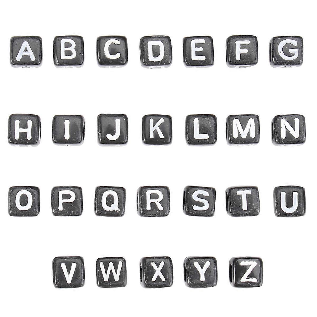 Alphabet Beads for Decor Acrylic Black Jewelry Making Supplies 100Pcs