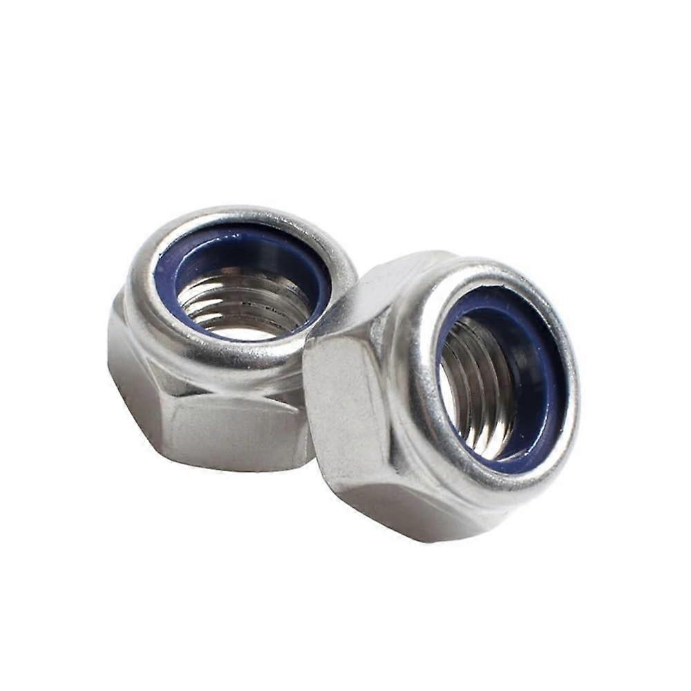 304 Stainless Steel Hex Nylon Insert SelfLocking Nuts M6 (20pcs)