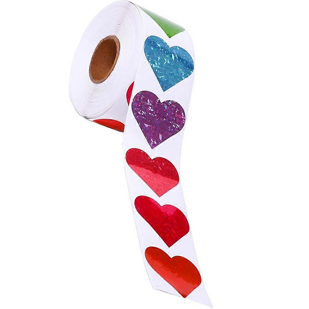 Heart Adhesive Stickers for DIY Decorative Use Assorted Colors Copper Plate Material