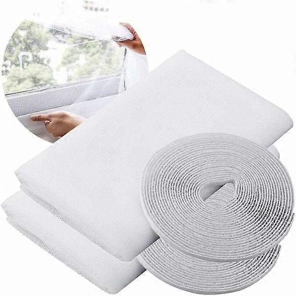 Window Mosquito Net, Window Screen Netting with 2 Rolls Self-Adhesive Tape