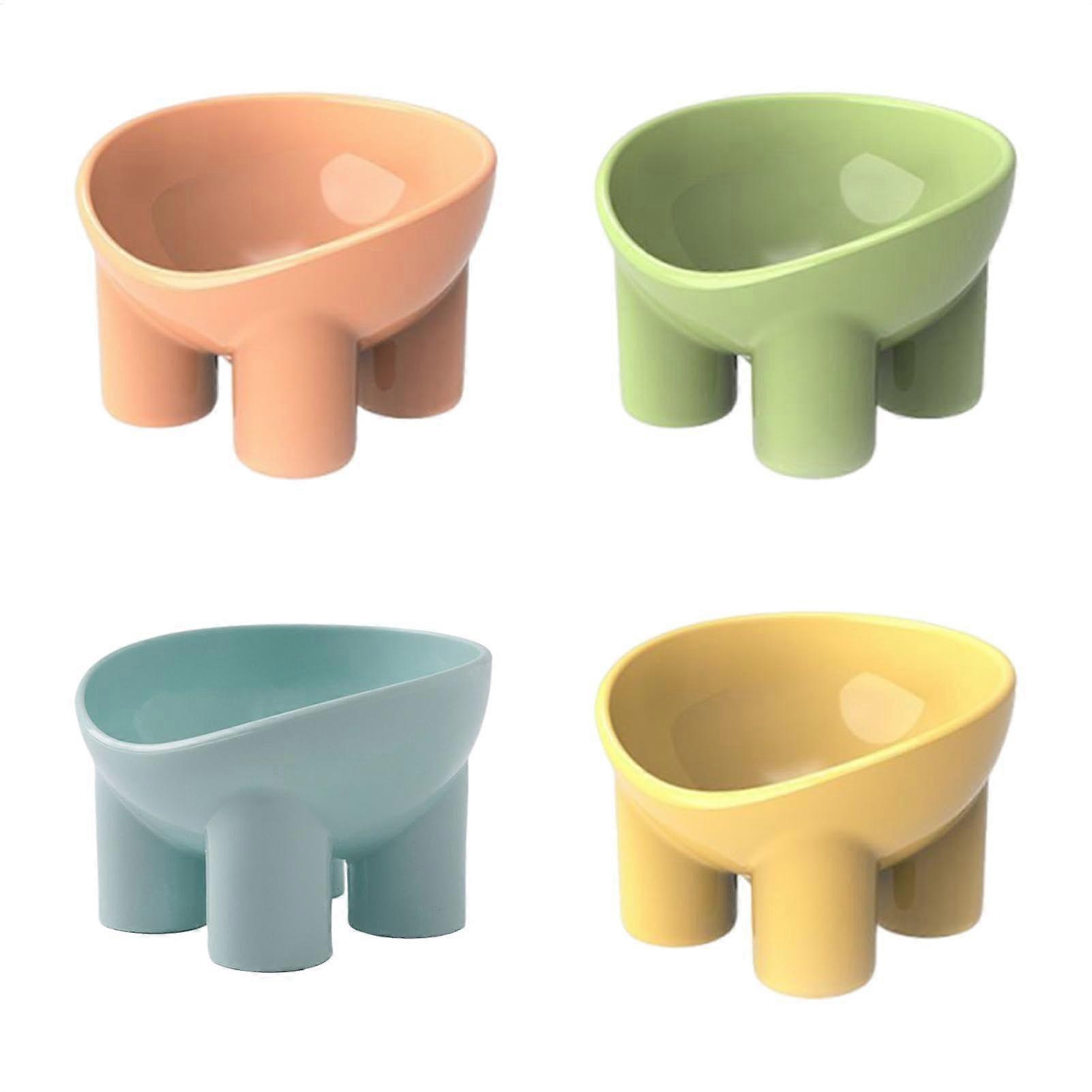 Cat Food Stand with Non-Slip Elevated Stainless Steel Bowls – 4 Pack Raised Cat Feeding Bowls for Better Digestion