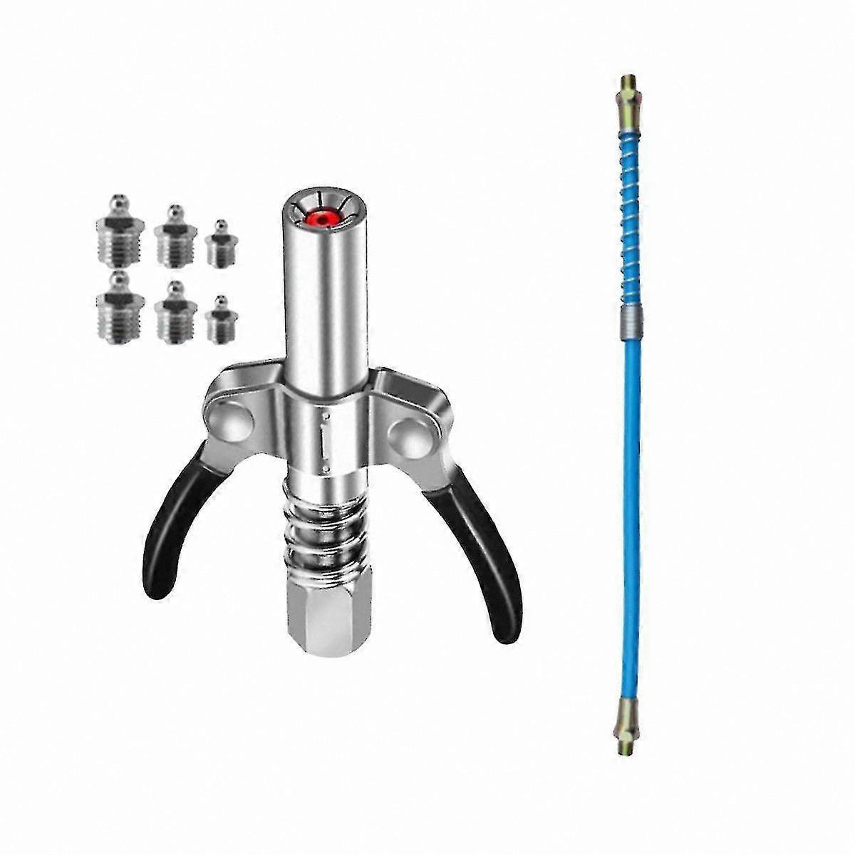 Heavy-Duty Grease Coupler with Quick Release, 10000 PSI, Easy Oil Injector for Two Press Applications