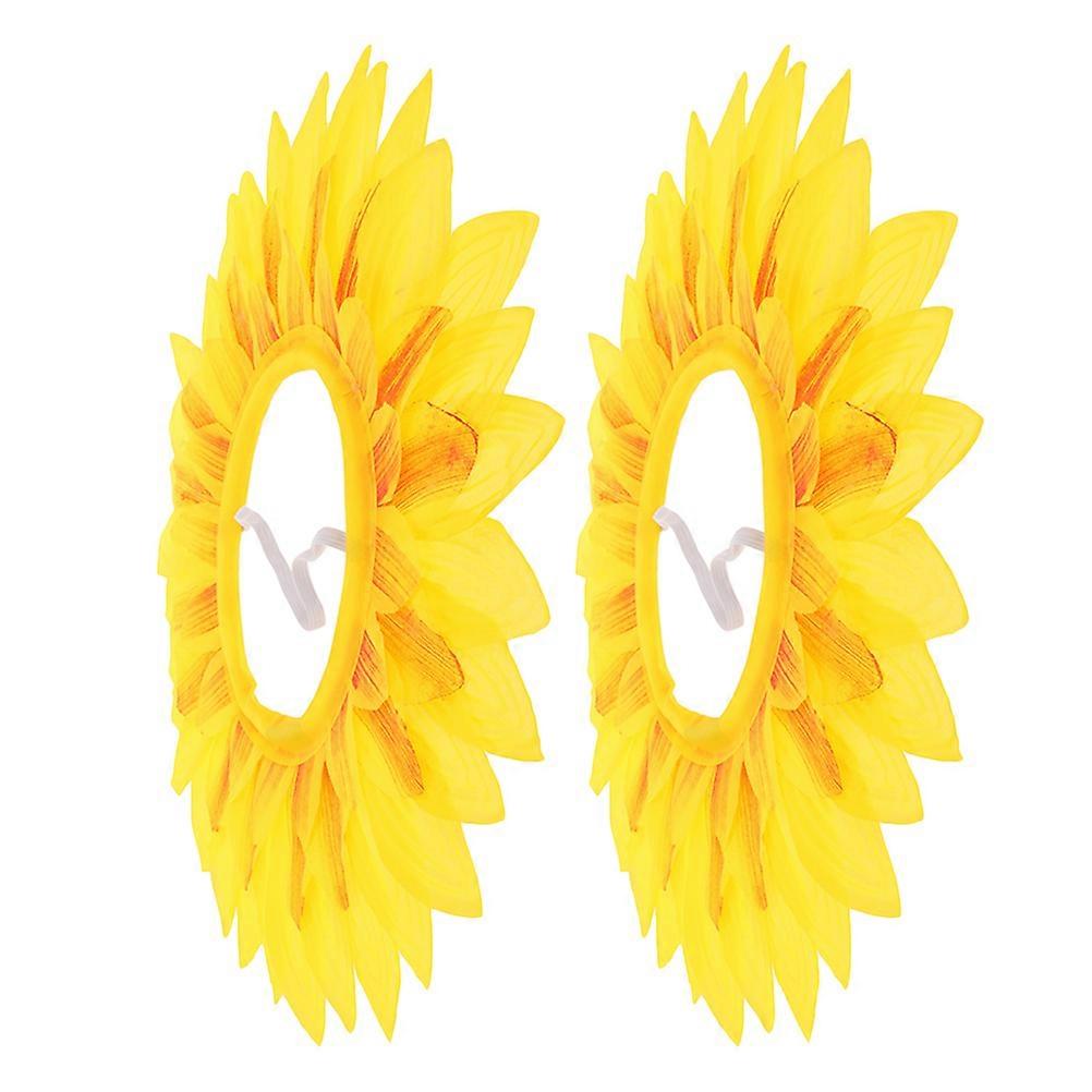 Sunflower Headpiece Flower Hat Soft Breathable Material Easy Wear Photo Prop Outdoor Festivals Sports Day Cosplay Costume Accessories