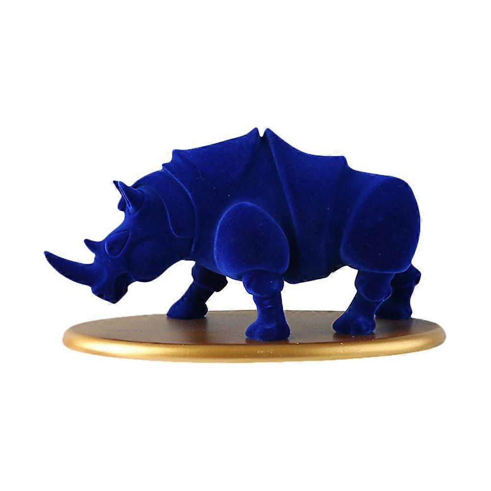 Unique Resin Rhino Figurine For DIY Landscape Adornment In Vivid Color 1Set