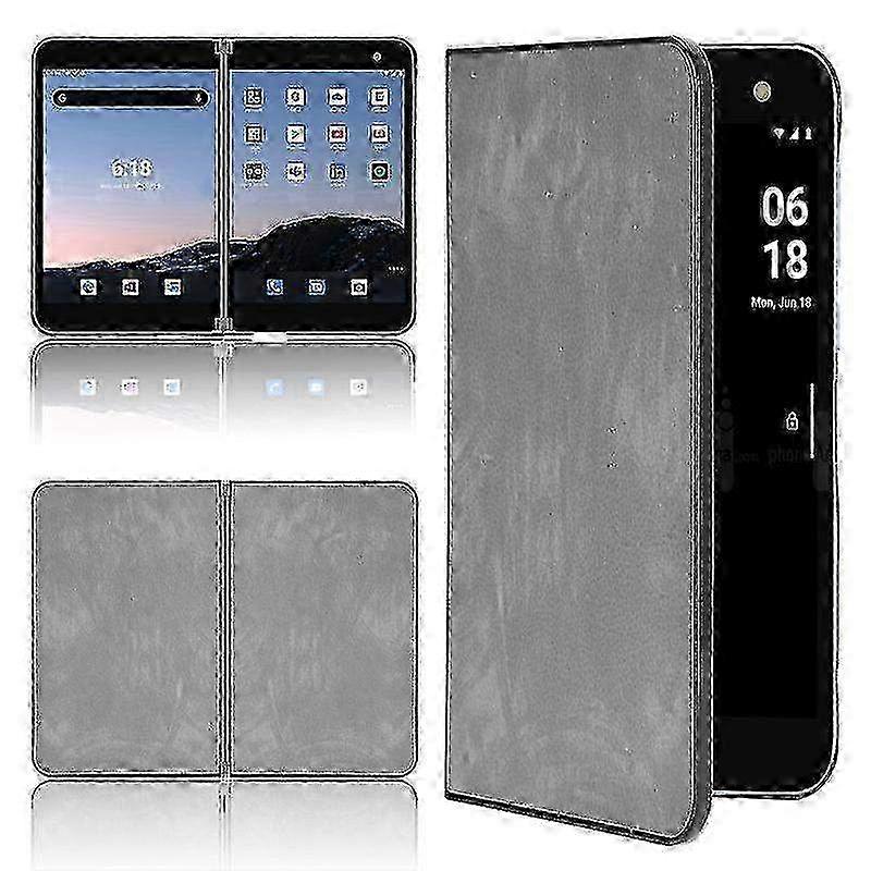 Microsoft Surface Duo Smartphone Pu Leather Case - Compatible & DurableGray SZRH A-GB
