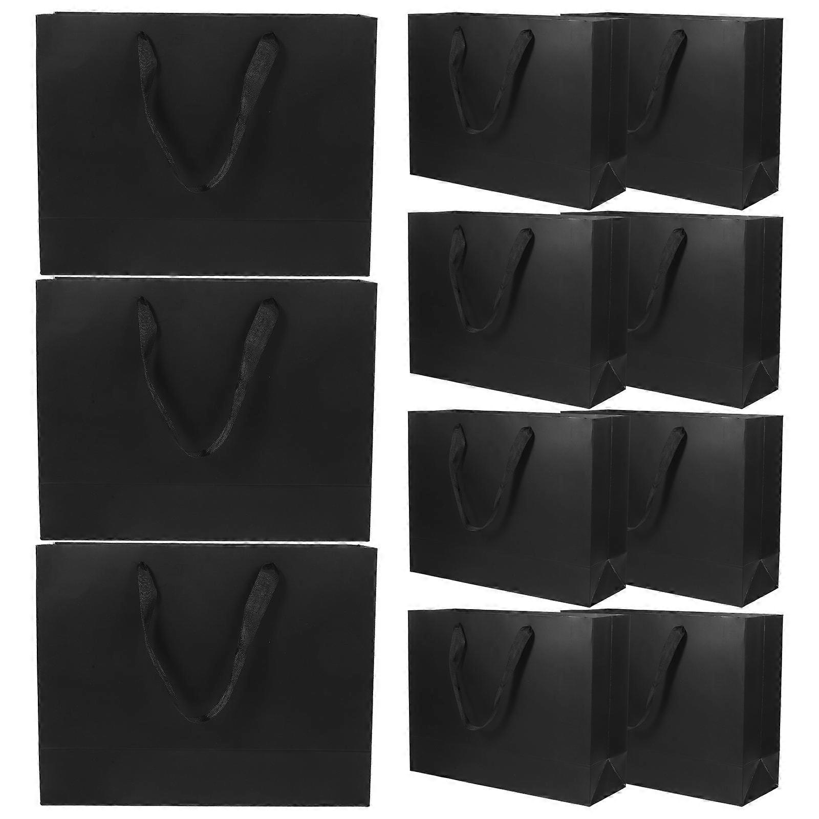 12pcs Elegant Paper Gift Bags with Ribbon Handles for Weddings, Parties, Business Events, and Retail Use Stylish Packaging Solution