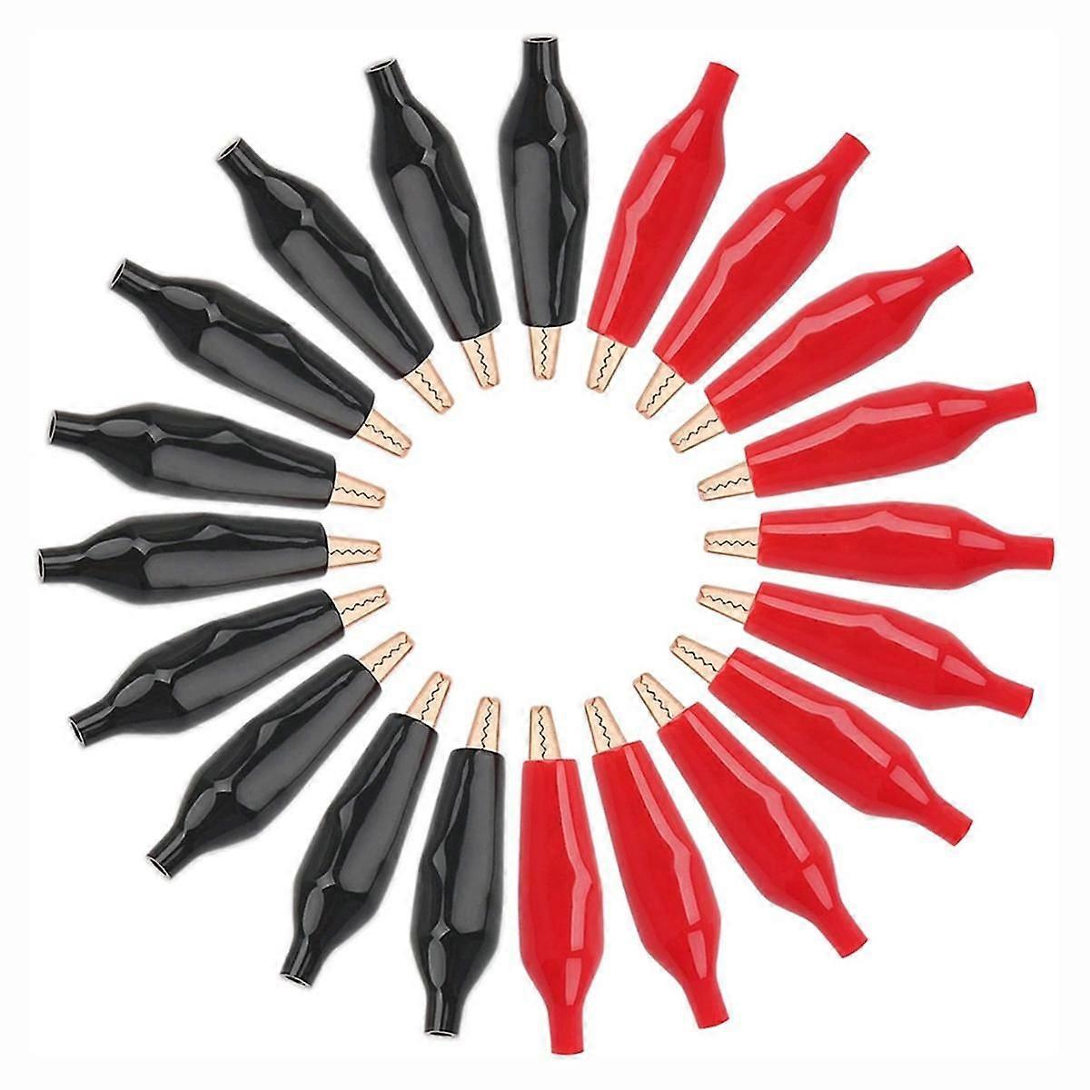 20Pc Copper Alligator Electric Clip Soft Insulated Cover Electrical Test Gator Clip Alligator Jumper Electric Test Clips