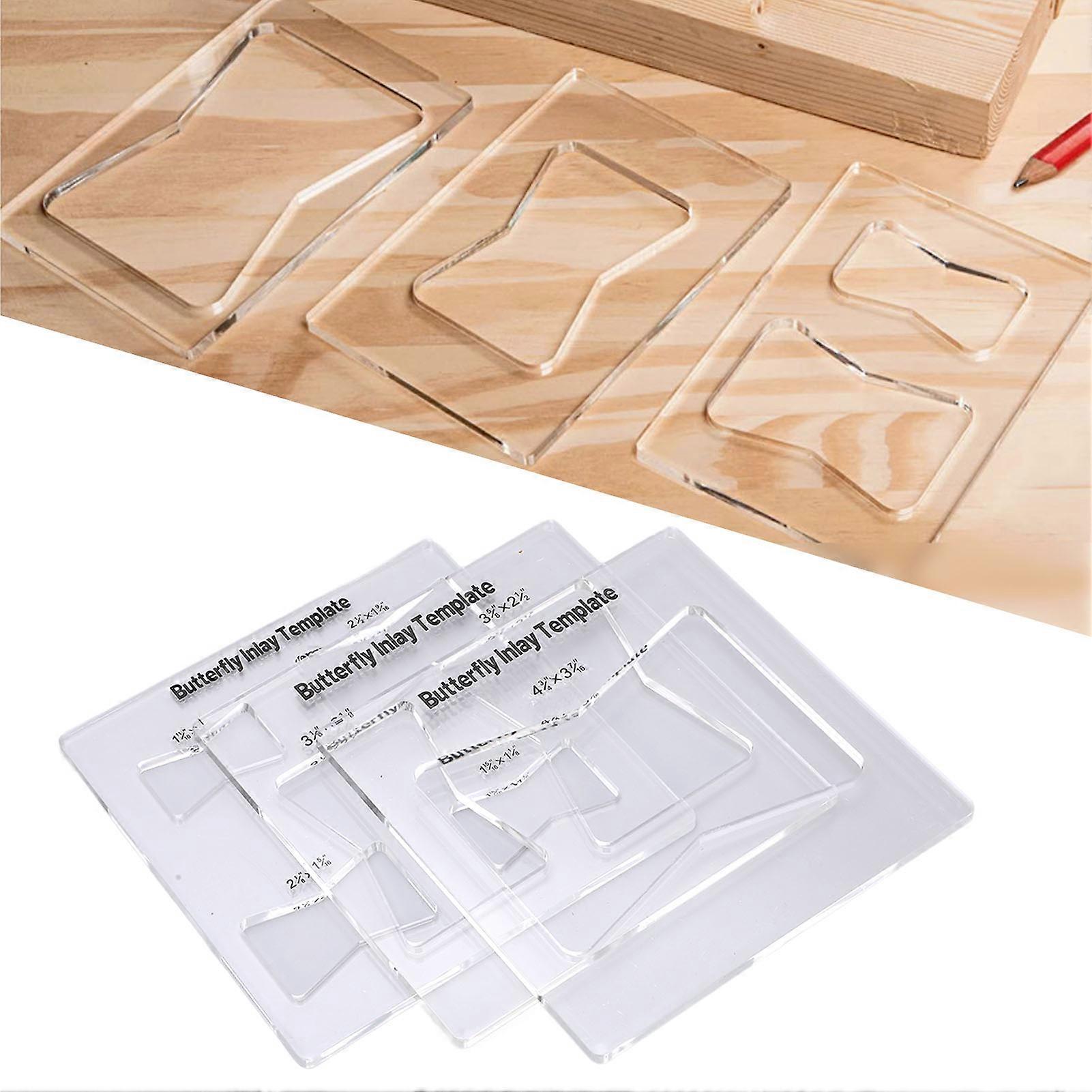 3Pcs Butterfly Inlay Template Router Decorative Templates for Woodworking Parts Accessorie 