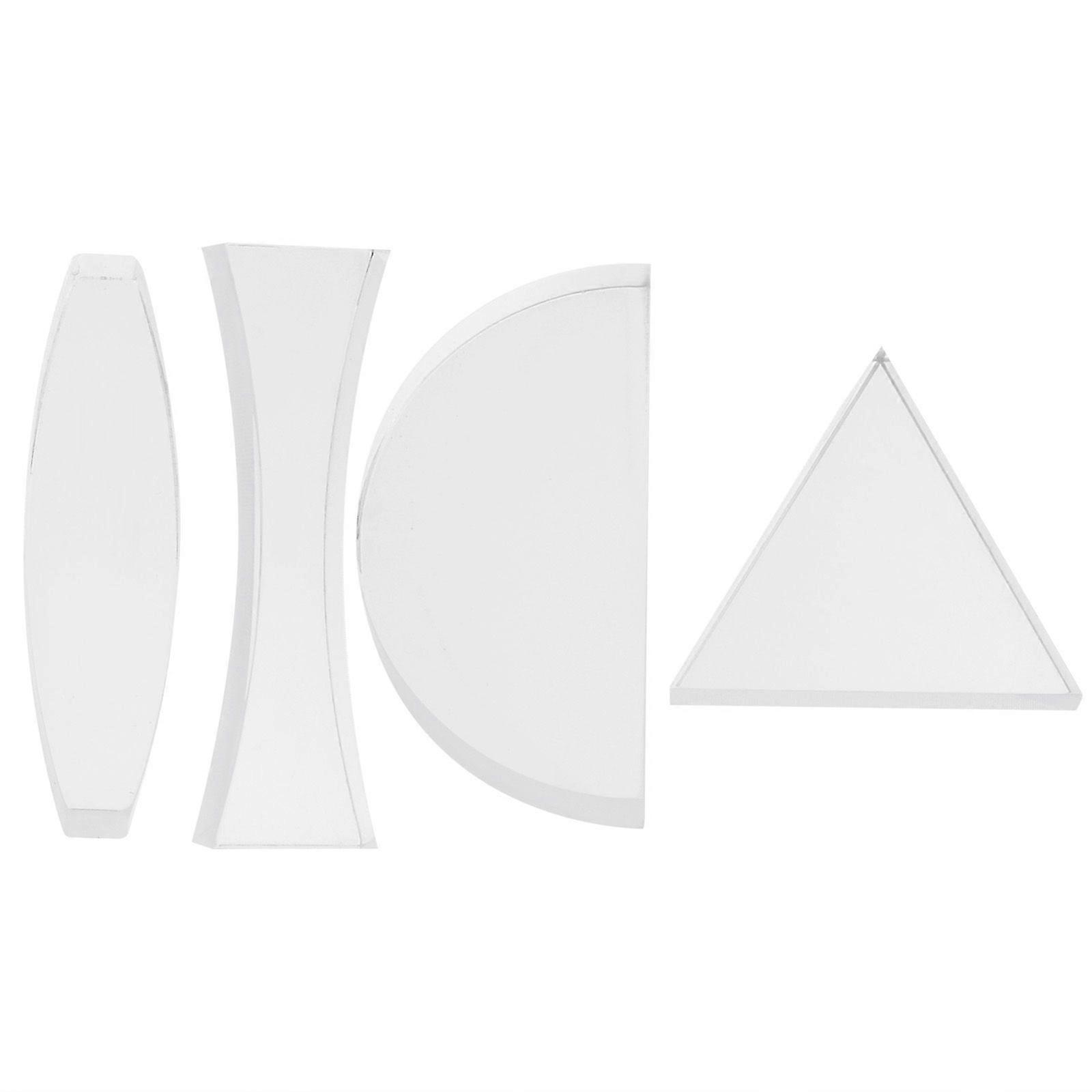4pcs Practical Basic Physics Teaching Optical Acrylic Lens Light Physical Lens