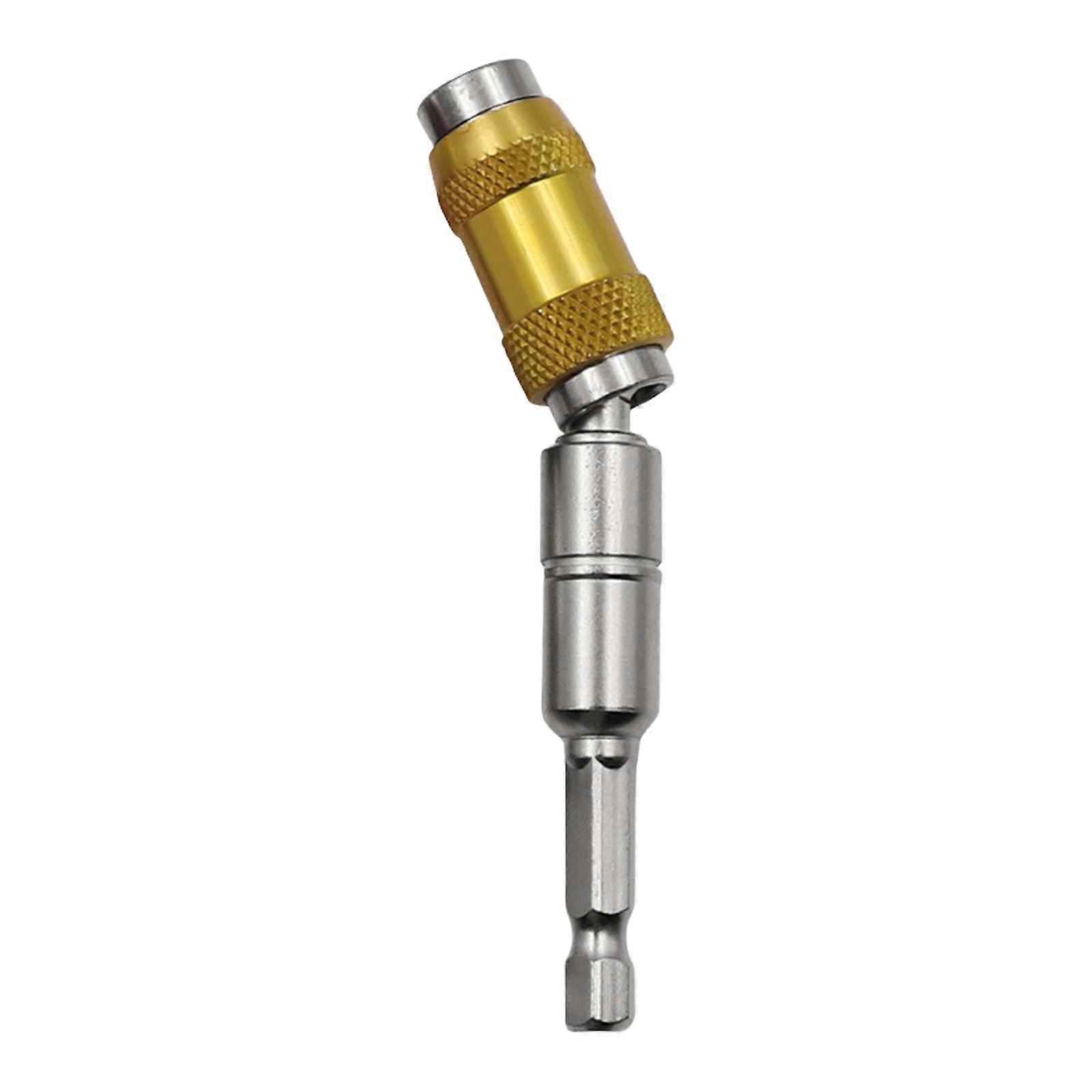 Locking Drill Bit Holder Extension Bar 6.35mm Hex Shank for Power Tools and Repair Tasks Silver Yellow