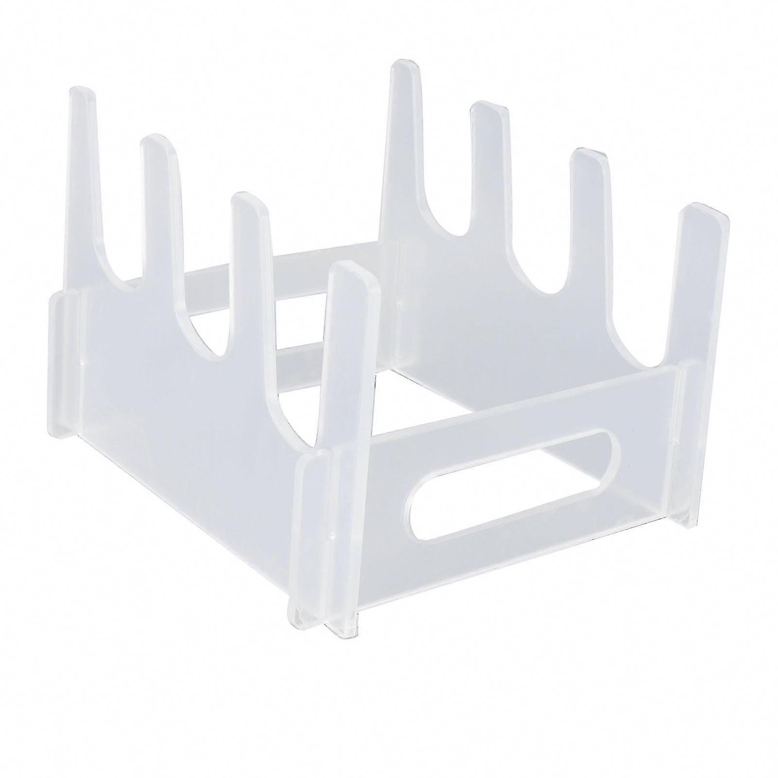 Acrylic Plate Display Stand for Dinnerware - 3 Tier Space Saving Kitchen Organizer for Multiple Plates