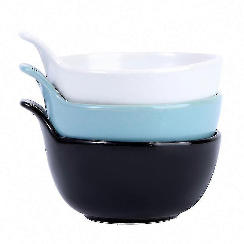 3pcs Handle Dessert Plates for Serving Cake and Pastries