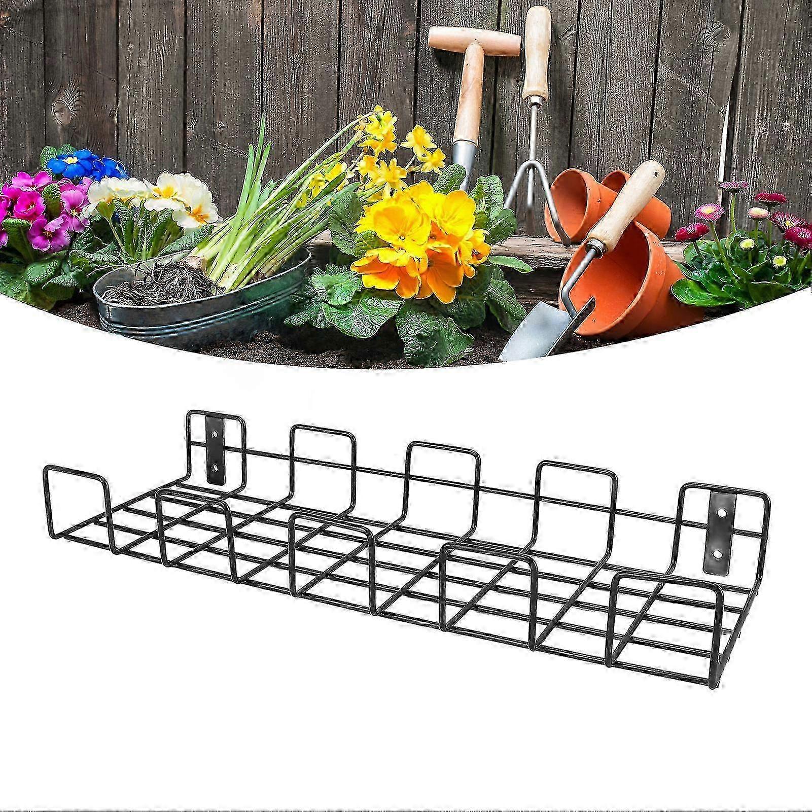 園芸工具の保管と整理のための壁掛け金属棚、スペースセーバーラック