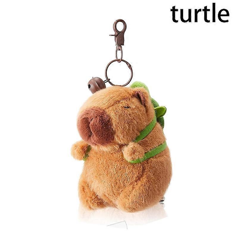 Cute Capybara Plush Keychains,Cartoon Capybara Slap Bracelet Keychain,Fluffy Bag Charm Accessory