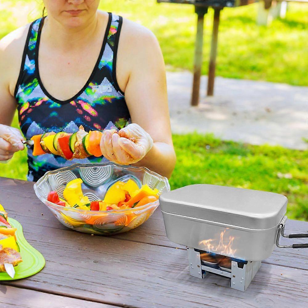 Outdoor Folding Alcohol Stove Furnace Portable Alcohol Burning Stove with 2 Bottles for Camping Hiking Picnic