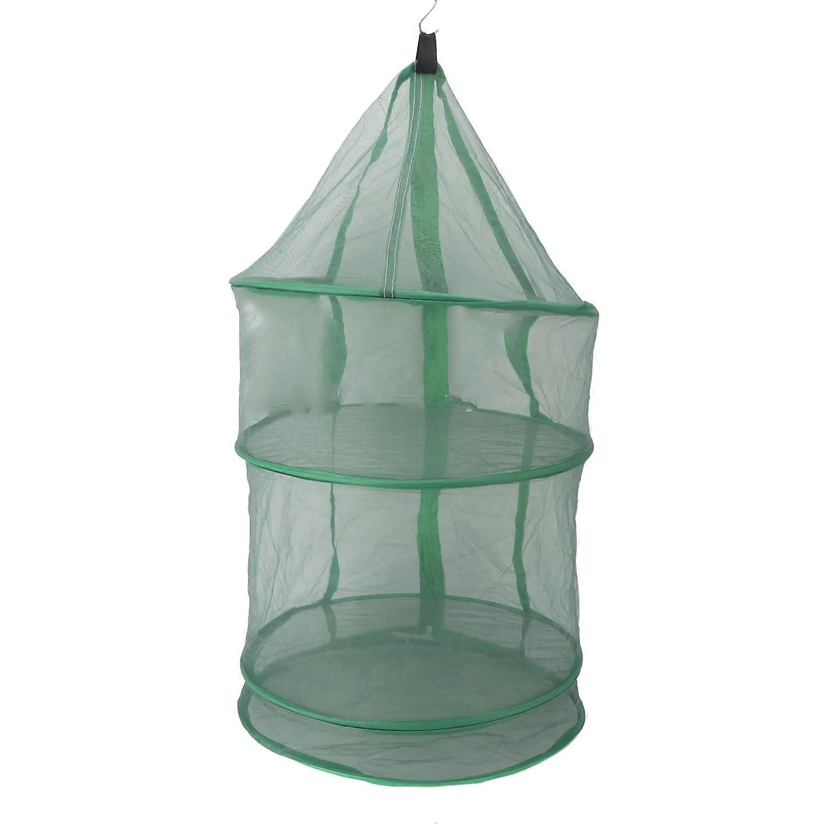 Hanging Drying Mesh Net 75x38x38cm Green Foldable Dust Proof