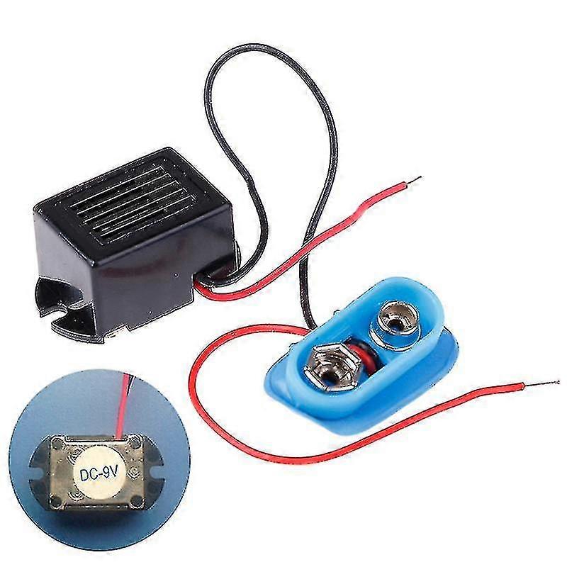 Mechanical buzzer, 9V with wire and battery holder, dimensions approximately 22x16x14mm