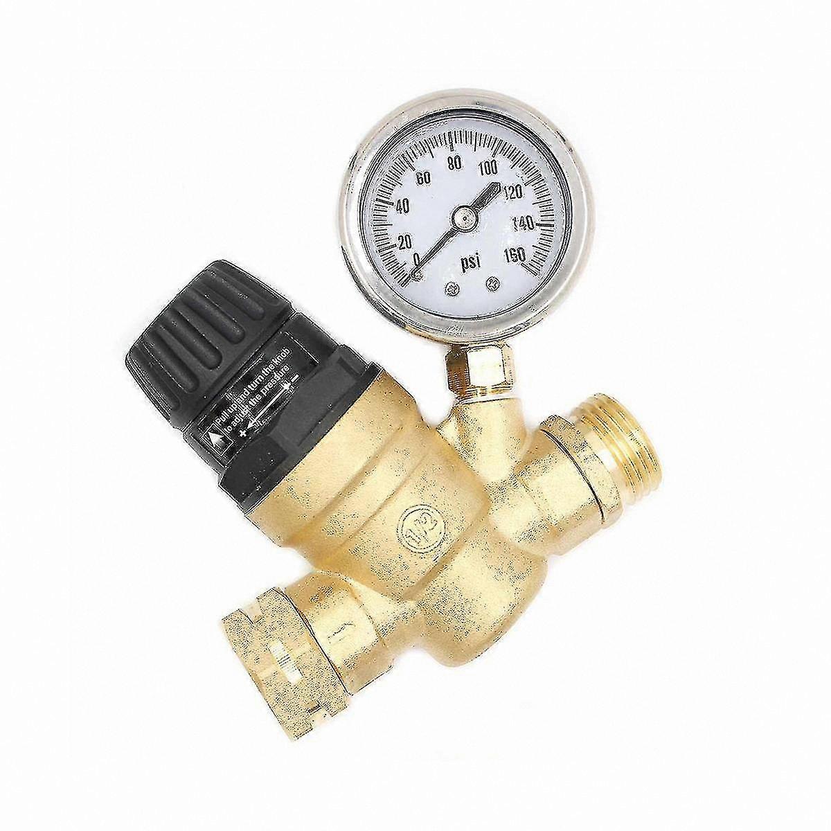 Adjustable Water Pressure Regulator with Handle for RVs and Campers - Compact and Durable Flow Control Solution