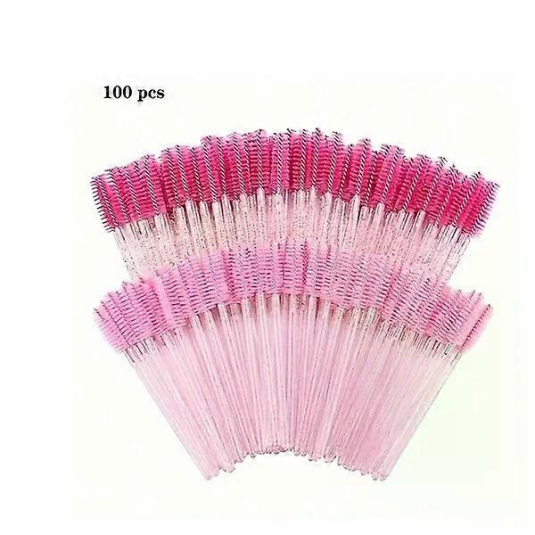 Eyelash and eyebrow brush set, 100 pieces, ABS handle for easy makeup application