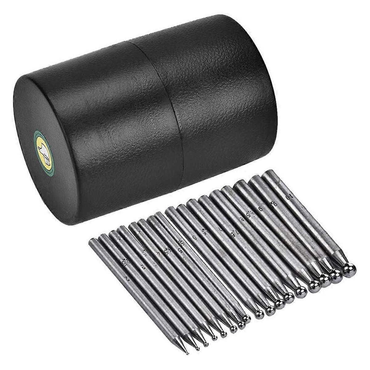 17PCS Dapping Punches Jewelry Goldsmithing Manufacturing Tool