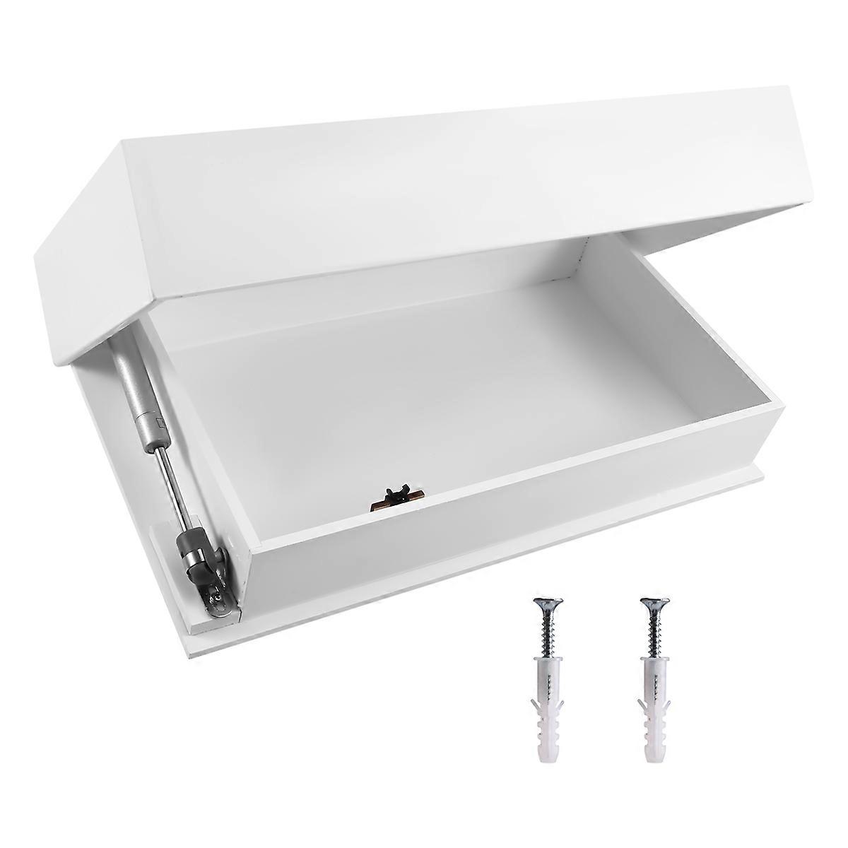 Solid Wood Floating Shelf with Hidden Compartment, Wall-Mounted Storage Rack, Home Decor A