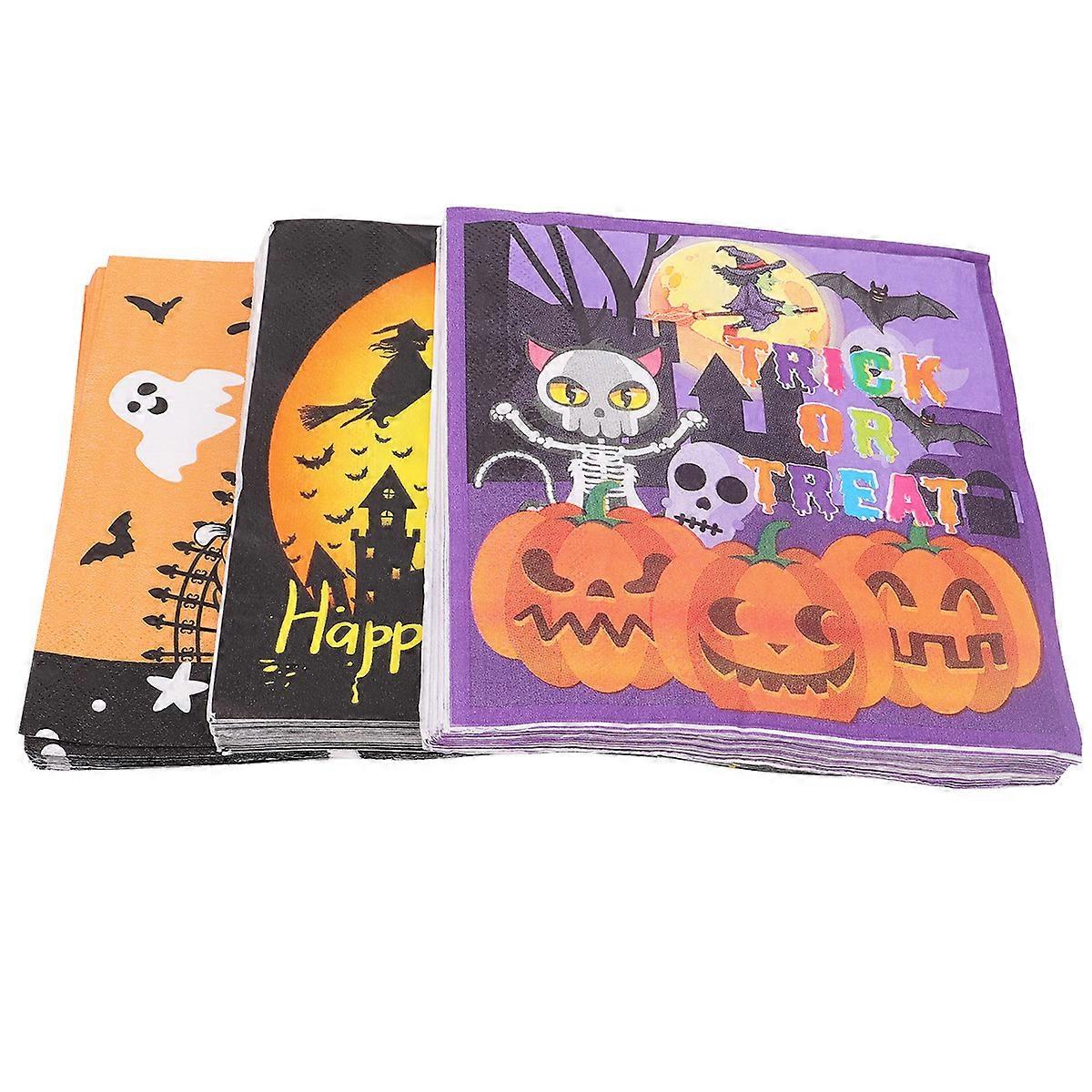 Disposable Napkins 60Pcs Assorted Color With Unique Halloween Designs Ideal For Party Organizers And Celebrations