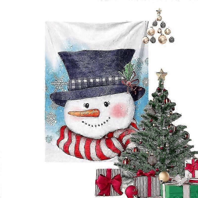 Christmas Tapestry Wall Hanging Wall Art Blanket Backdrop Print Christmas Tree Pine Snowman