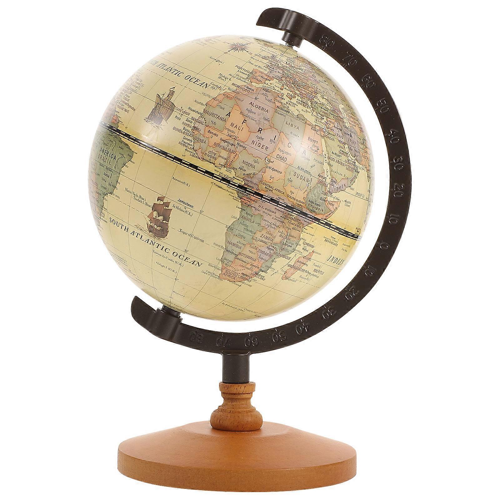 Retro Globe Ornament for Decoration 1Pcs Brown Desktop Globe with ABS Material
