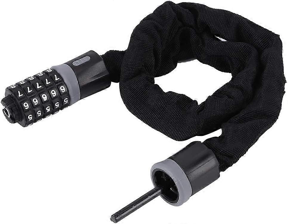 Portable Bike 5 Digit Code Lock Five Digit Combination Bicycle Chain Lock Heavy Duty Anti Theft Cycling Accessory