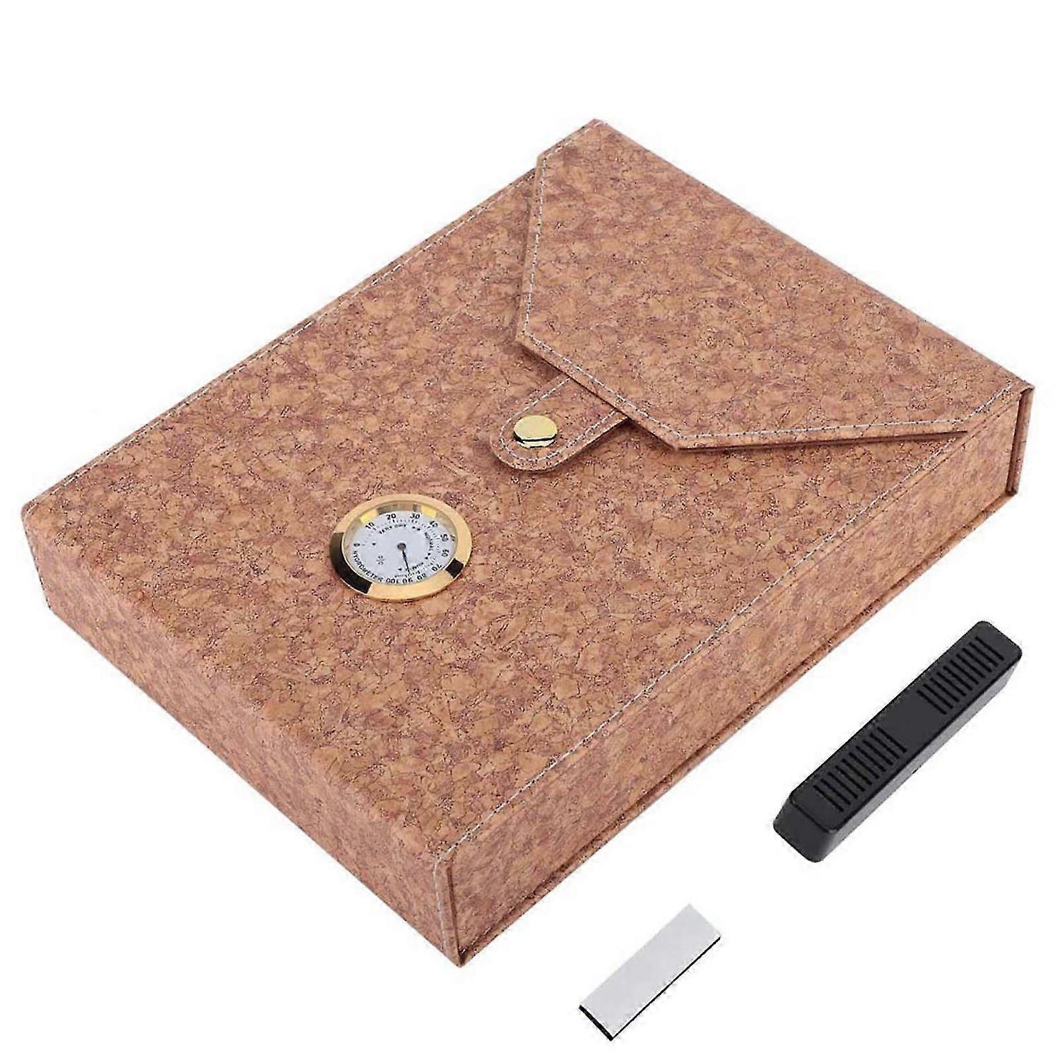 2025 أحدث طراز صغير محمول جلد مرطب صندوق سيجار خشب الأرز