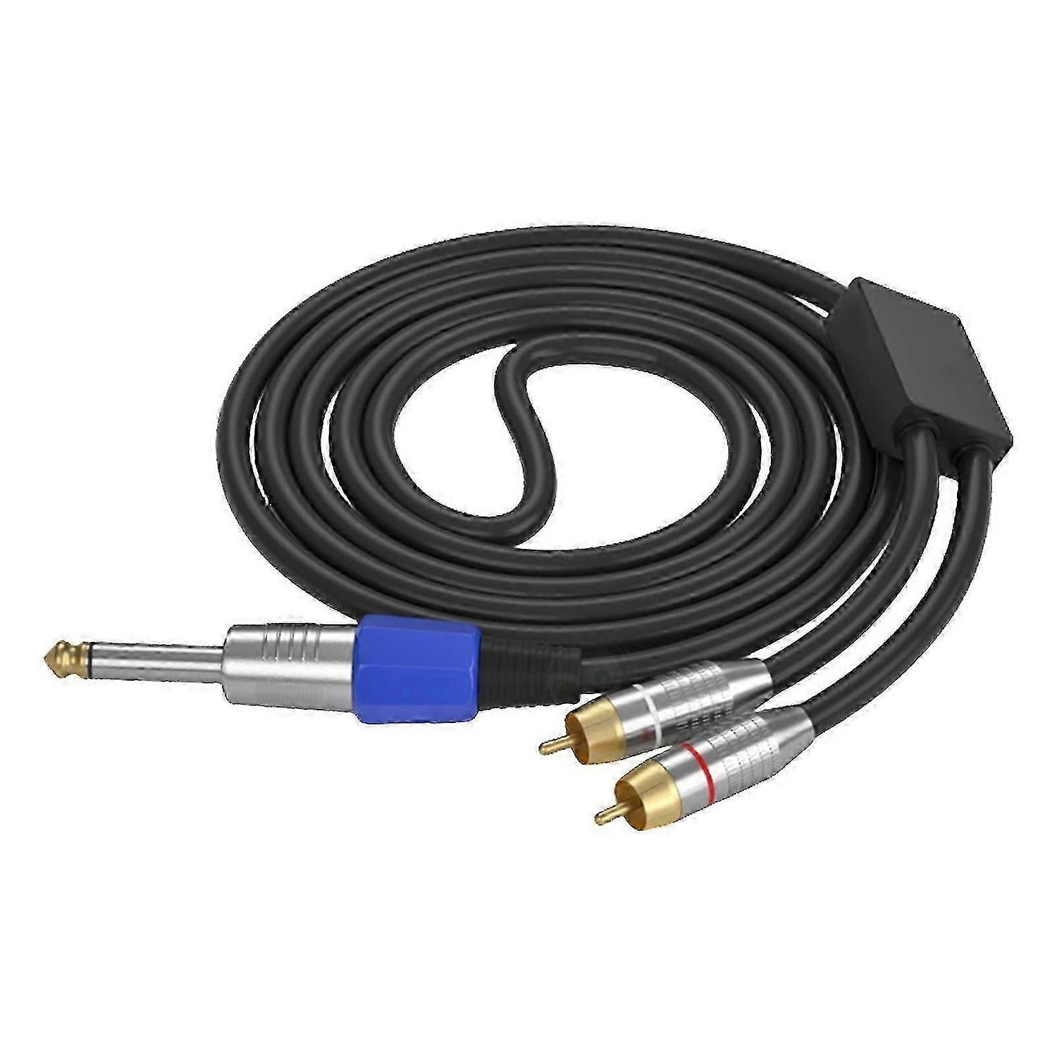 Professional 1/4Inch Male to 2RCA Male Stereo Y Splitter Cable 6.35 to 2RCA