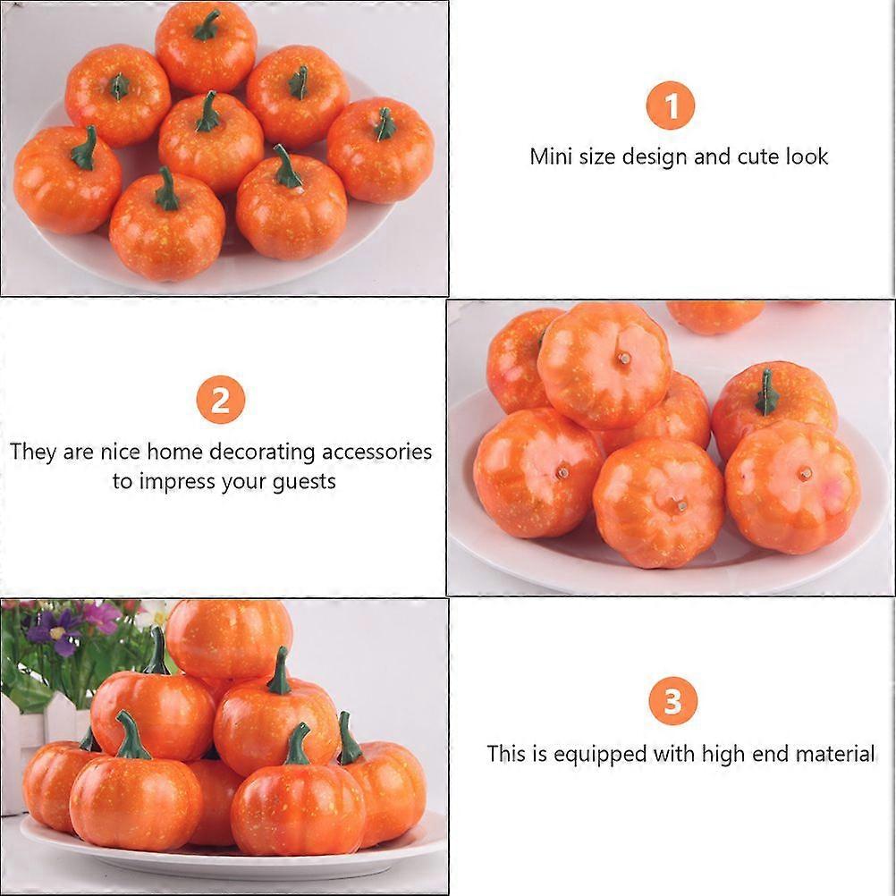 8pcs Mini Halloween Scene Layout Props Lifelike Simulation Pumpkin Ornaments
