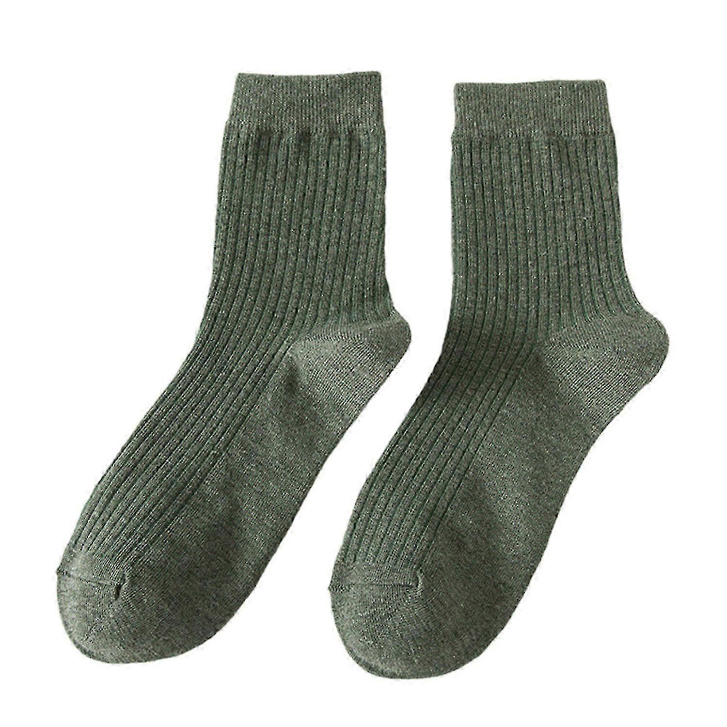 1 paire de chaussettes mi-hautes en coton pour homme, rayées, sans odeur, couleur unie, haute élasticité, antidérapantes, respirantes